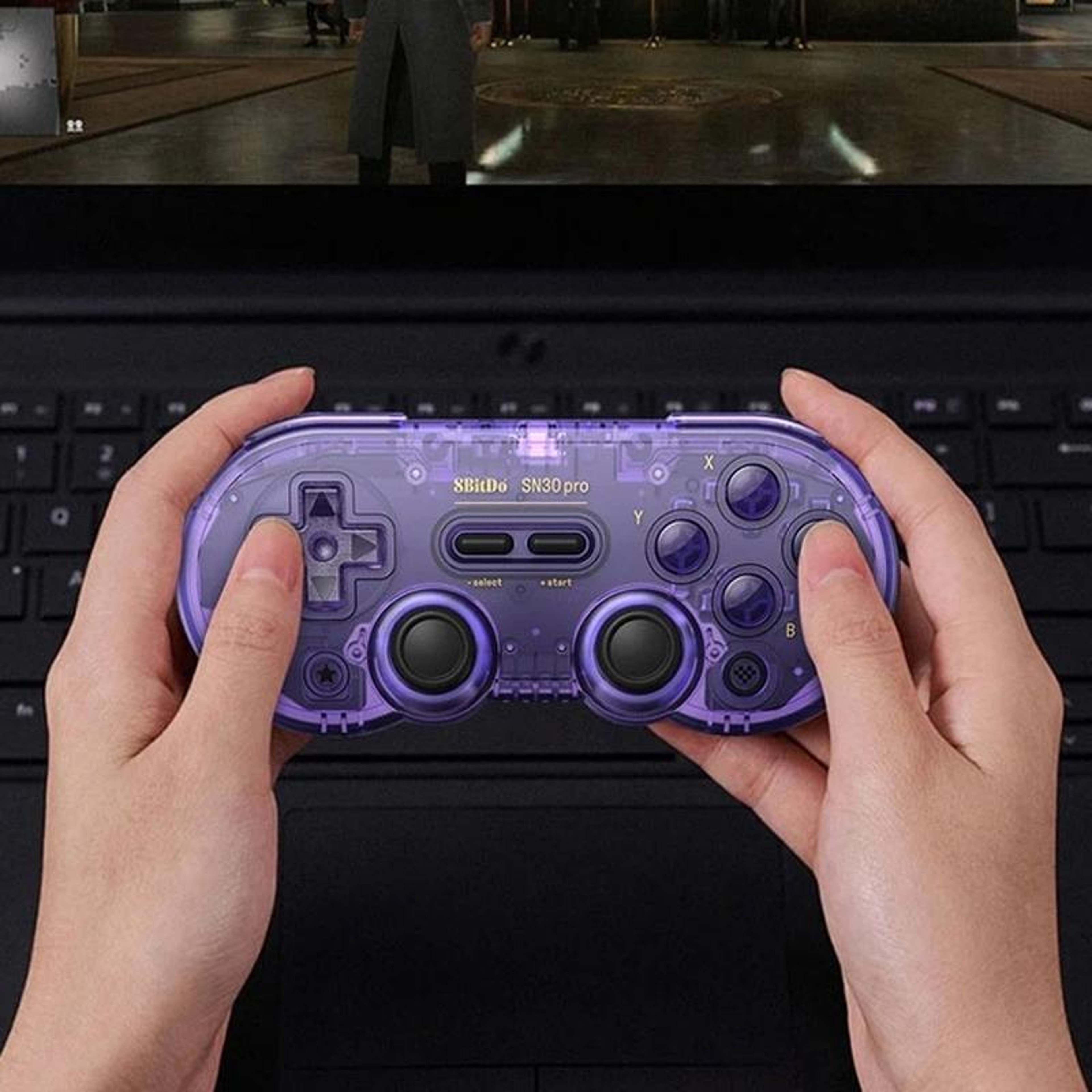 8BitDo SN30 Pro Bluetooth Gamepad with Hall Effect Joysticks Translucent Purple – view 2