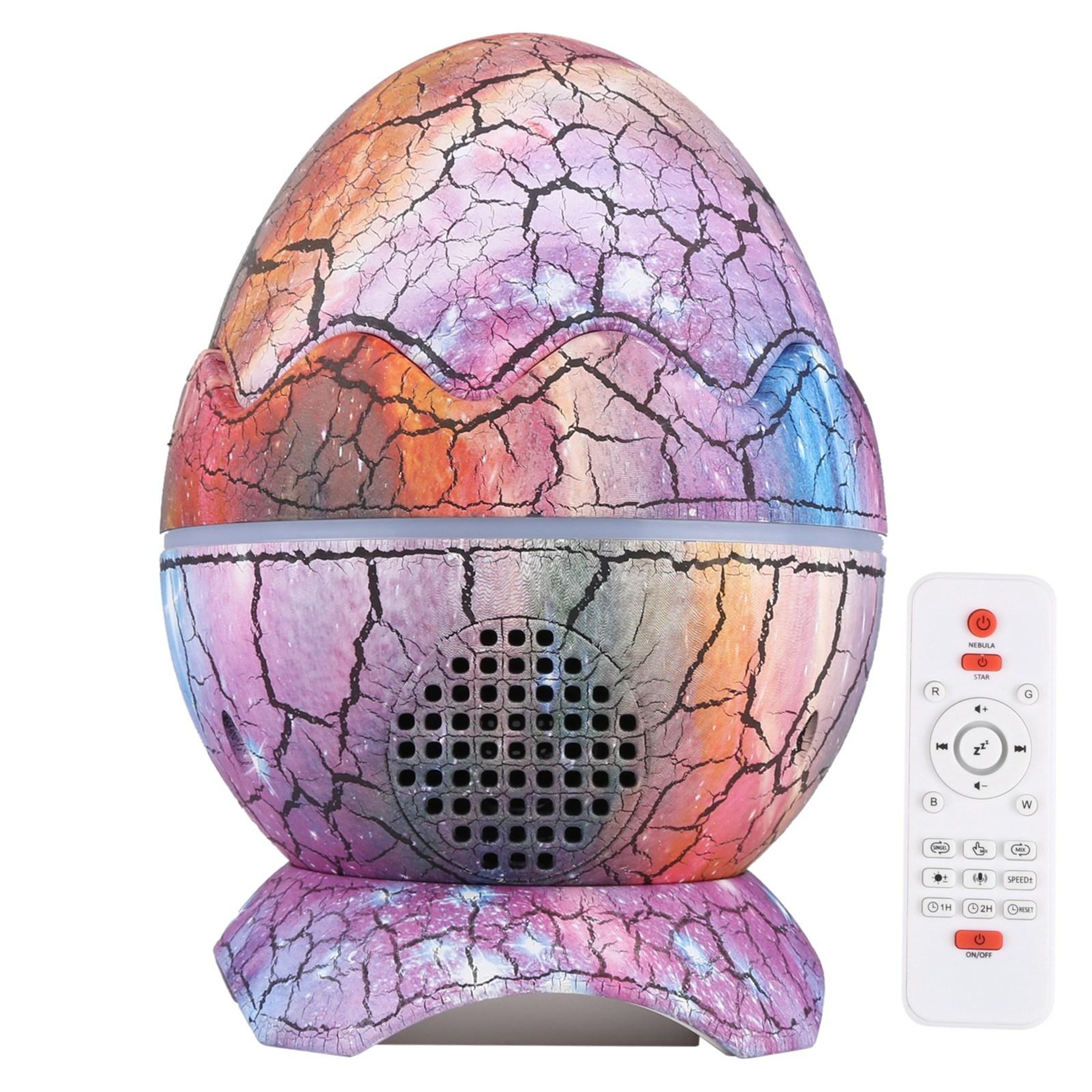 Cracked Egg Star Projector Night Light with Bluetooth Speaker and Remote Control – view 1