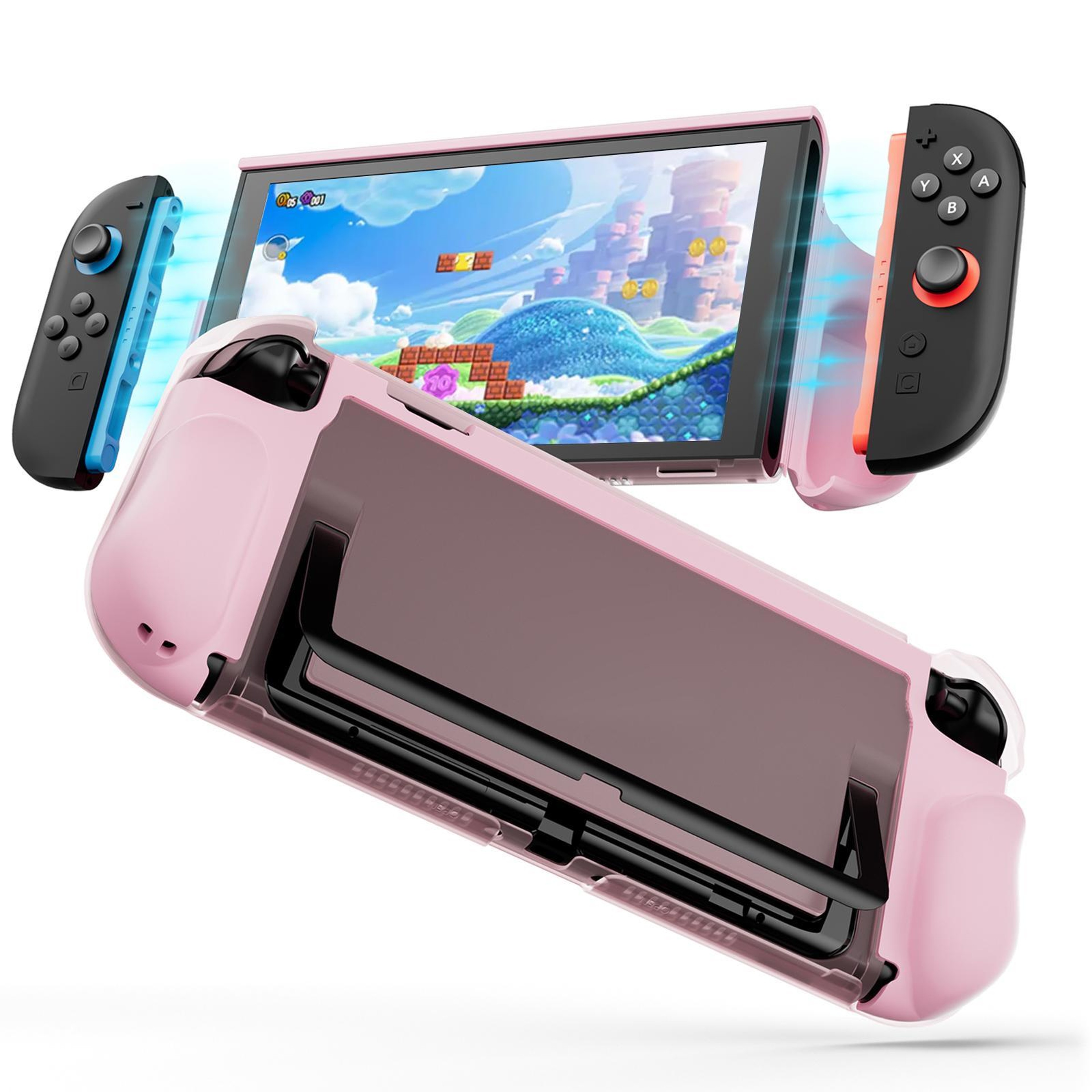 XDcase Nintendo Switch 2 Case Dock Compatible TPU Protective Grip Case Pink – view 1