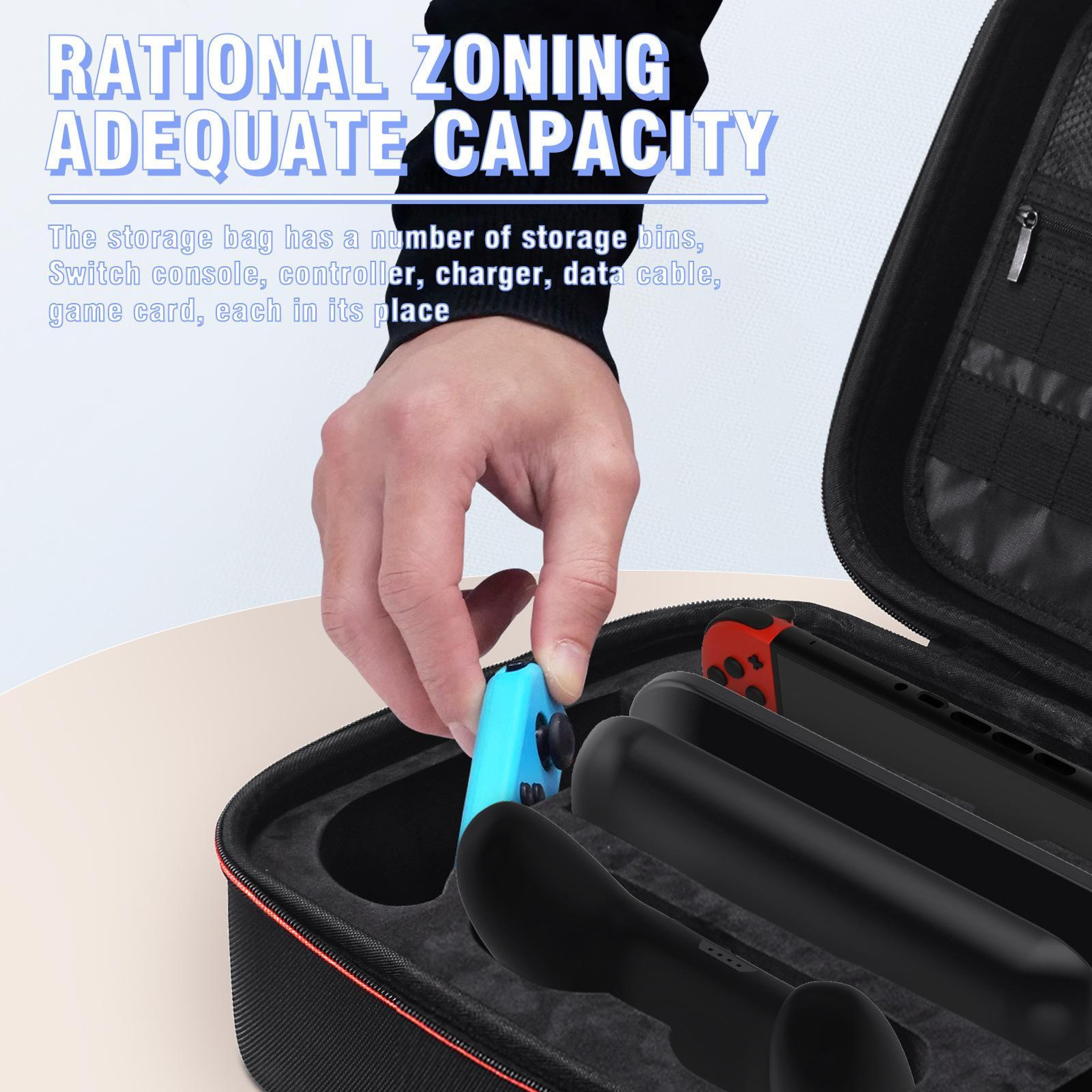 Nintendo Switch 2 Carrying Case Large Capacity Travel Storage Bag with 20 Game Card Slots – view 3