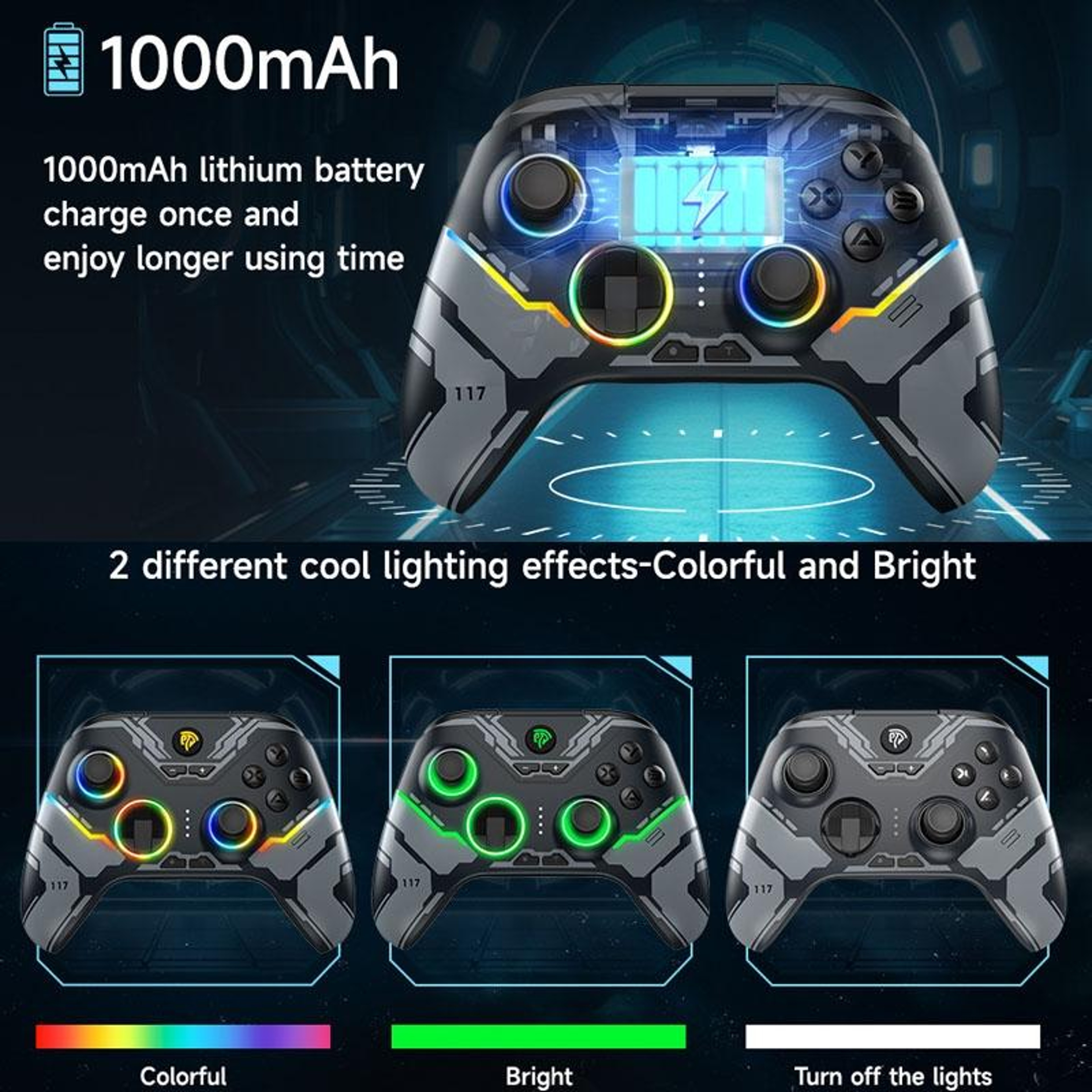 EasySMX X15 Hall Effect Controller with RGB Wireless Gaming for PC, Switch, Steam Deck – view 12