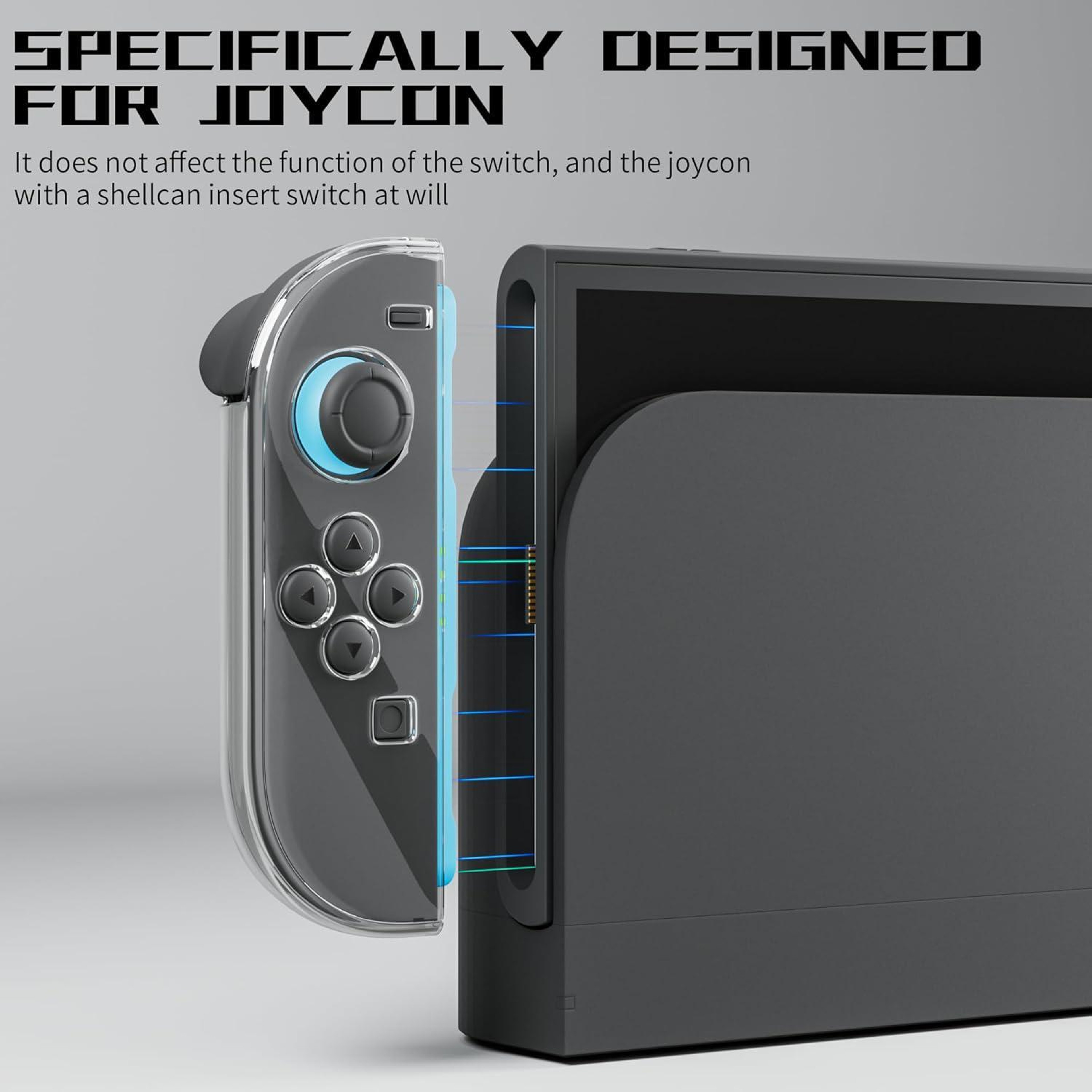 XDcase Nintendo Switch Joy-Con Case Clear TPU Cover with 8 Thumb Grip Caps – view 5
