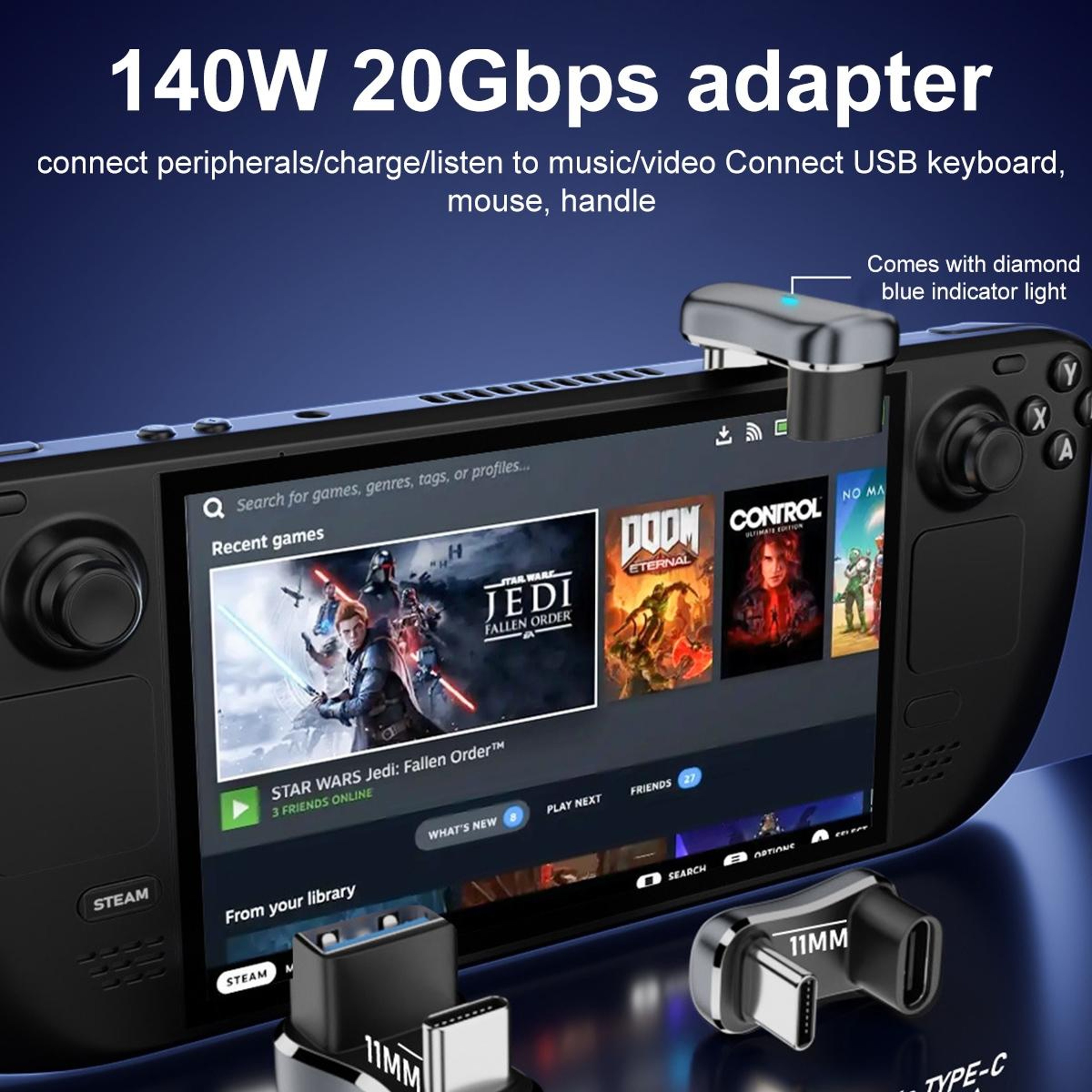 140W USB-C Fast Charging Adapter with 20Gbps Data Transfer and U-Shaped Design – view 5