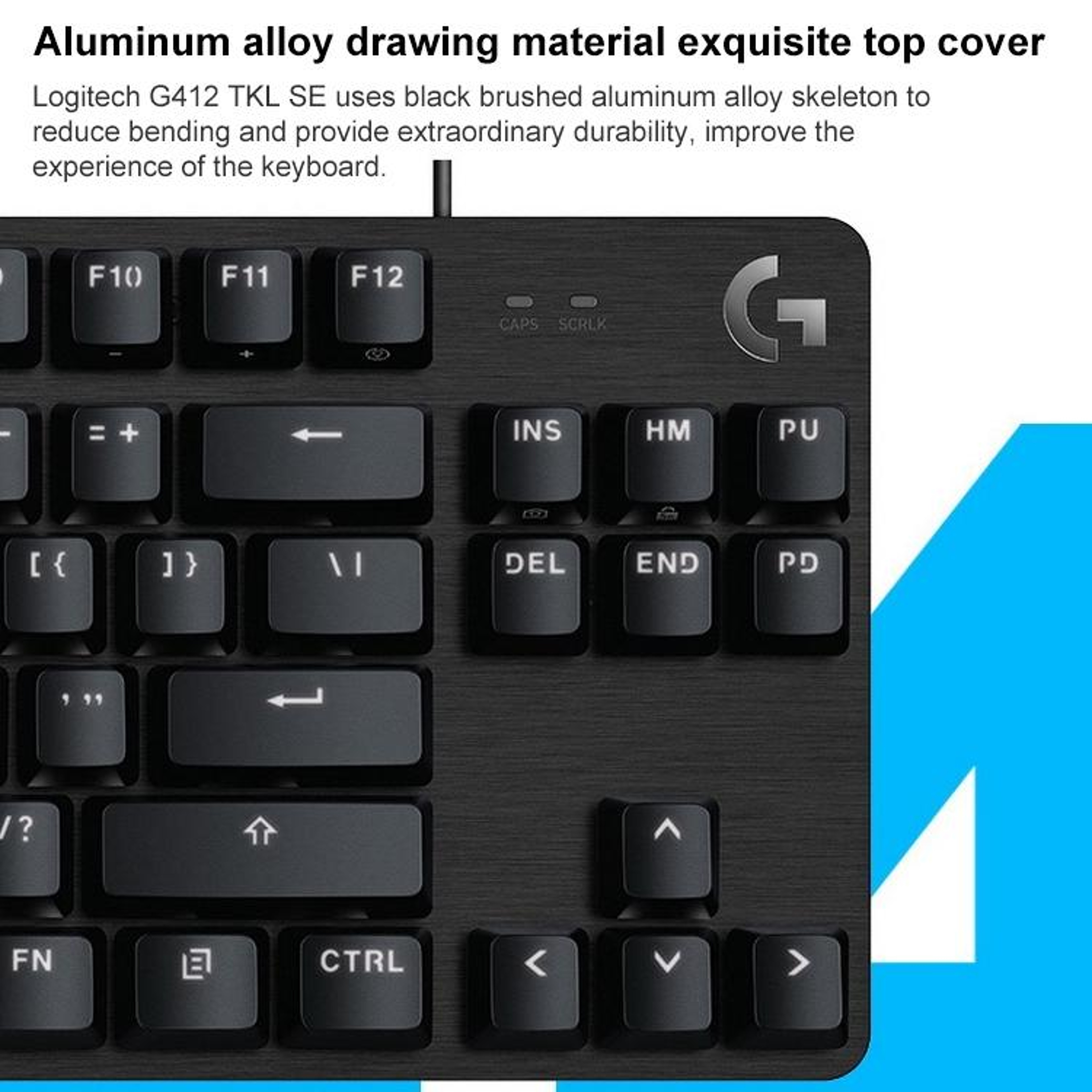 Logitech G412 TKL SE Mechanical Gaming Keyboard Compact Wired Tenkeyless Design – view 3