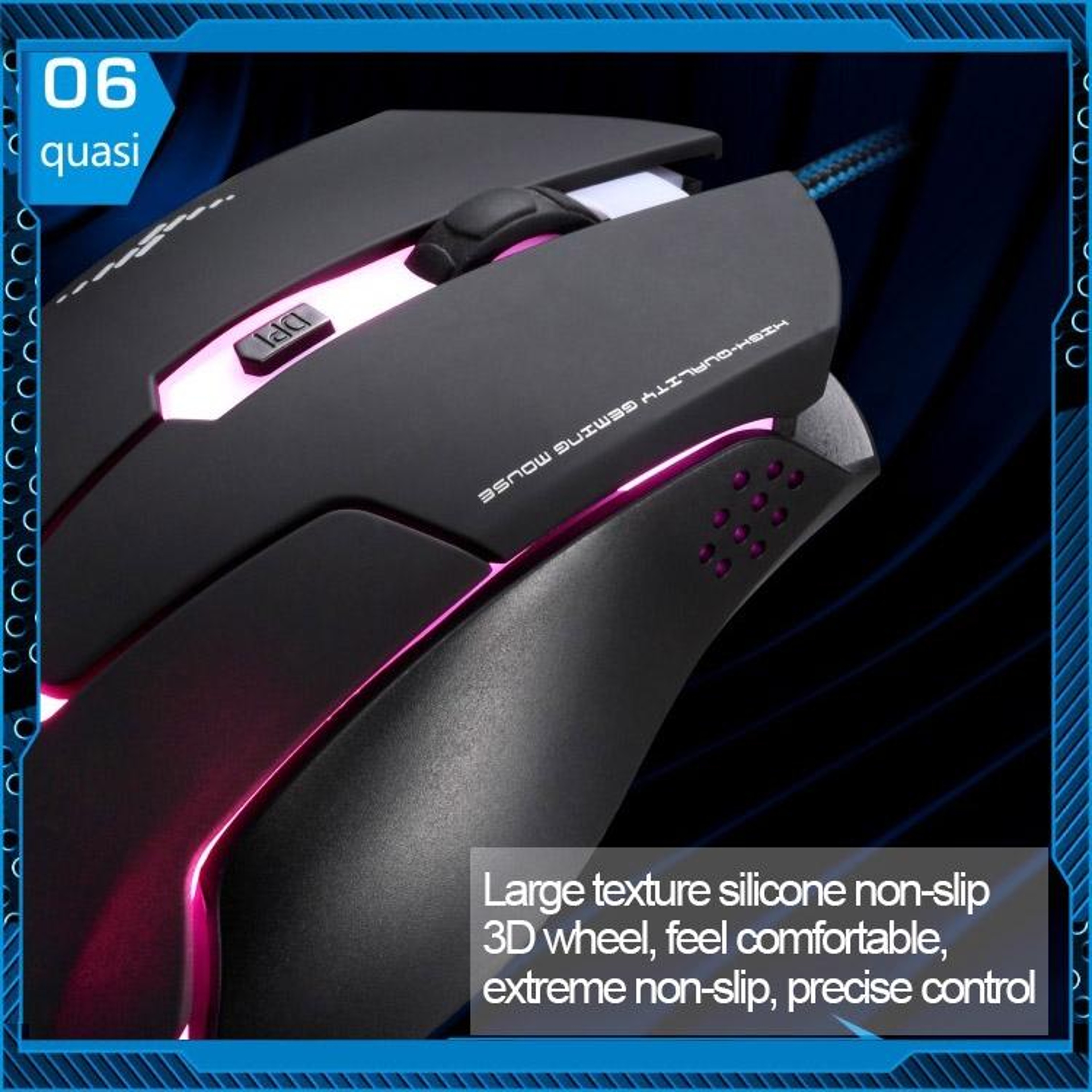 T7 Wired Gaming Mouse with Adjustable 2400 DPI USB Optical Tracking – view 13
