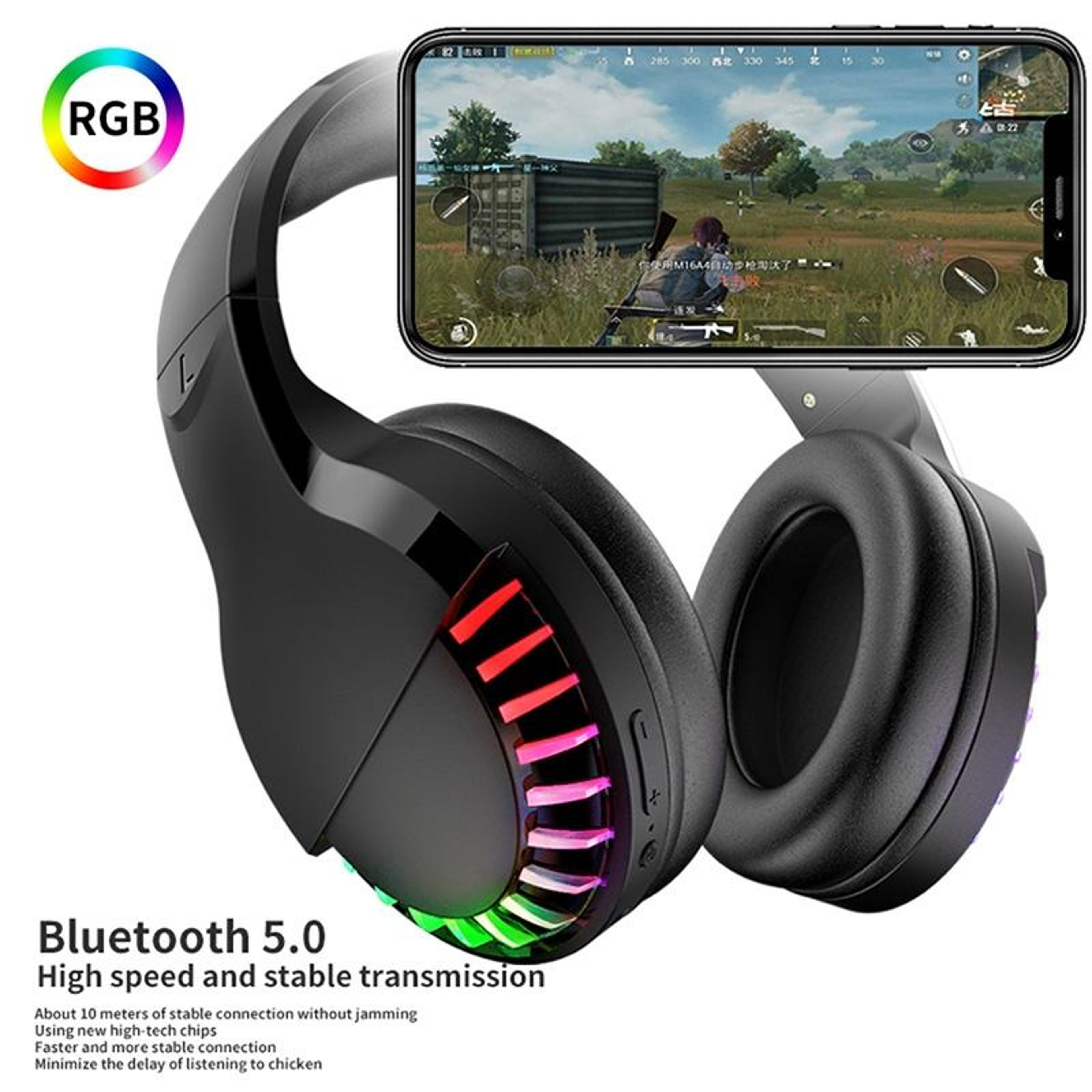SH33 Pink Bluetooth Gaming Headset With RGB Noise Reduction And WiredWireless Mode 8
