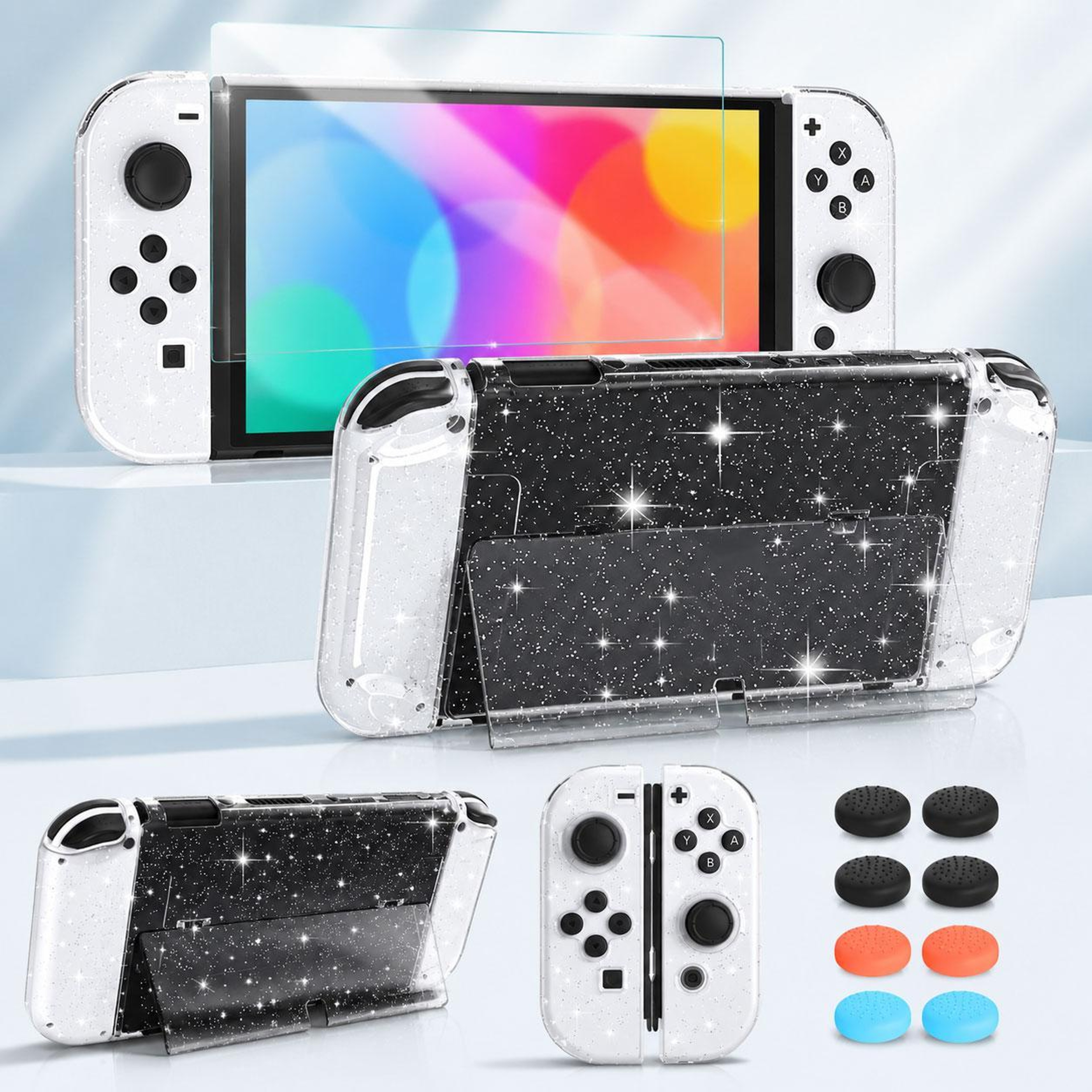 XDcase Nintendo Switch OLED Case Set with 9H Screen Protector and Thumb Grips – view 1