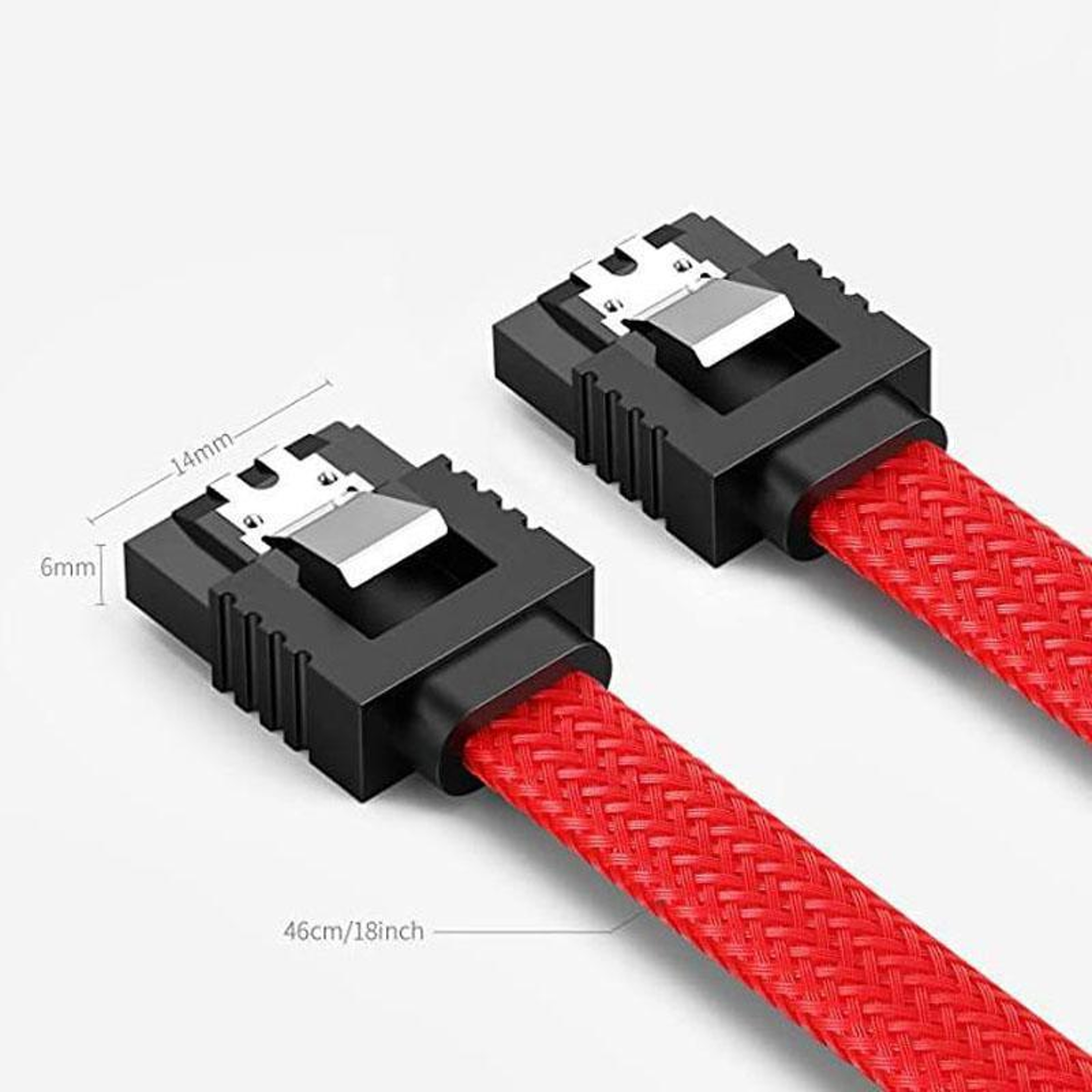 0.5m SATA 3.0 Cable with Locking Clips and Durable Braided HDD SSD Data Connection – view 3