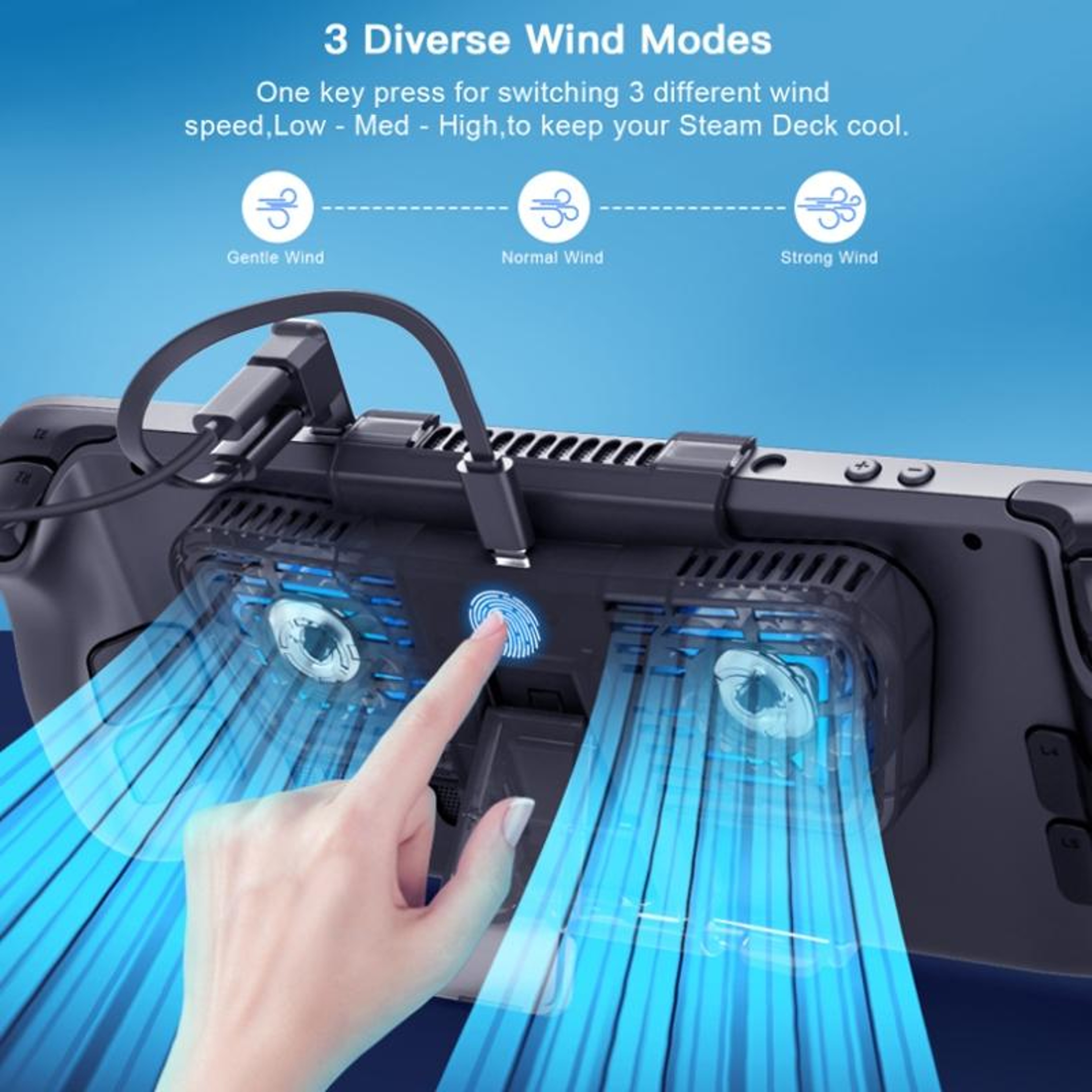 JYS Dual Turbo Console Cooler with USB-C Charging Stand for Steam Deck, Switch and OLED – view 4