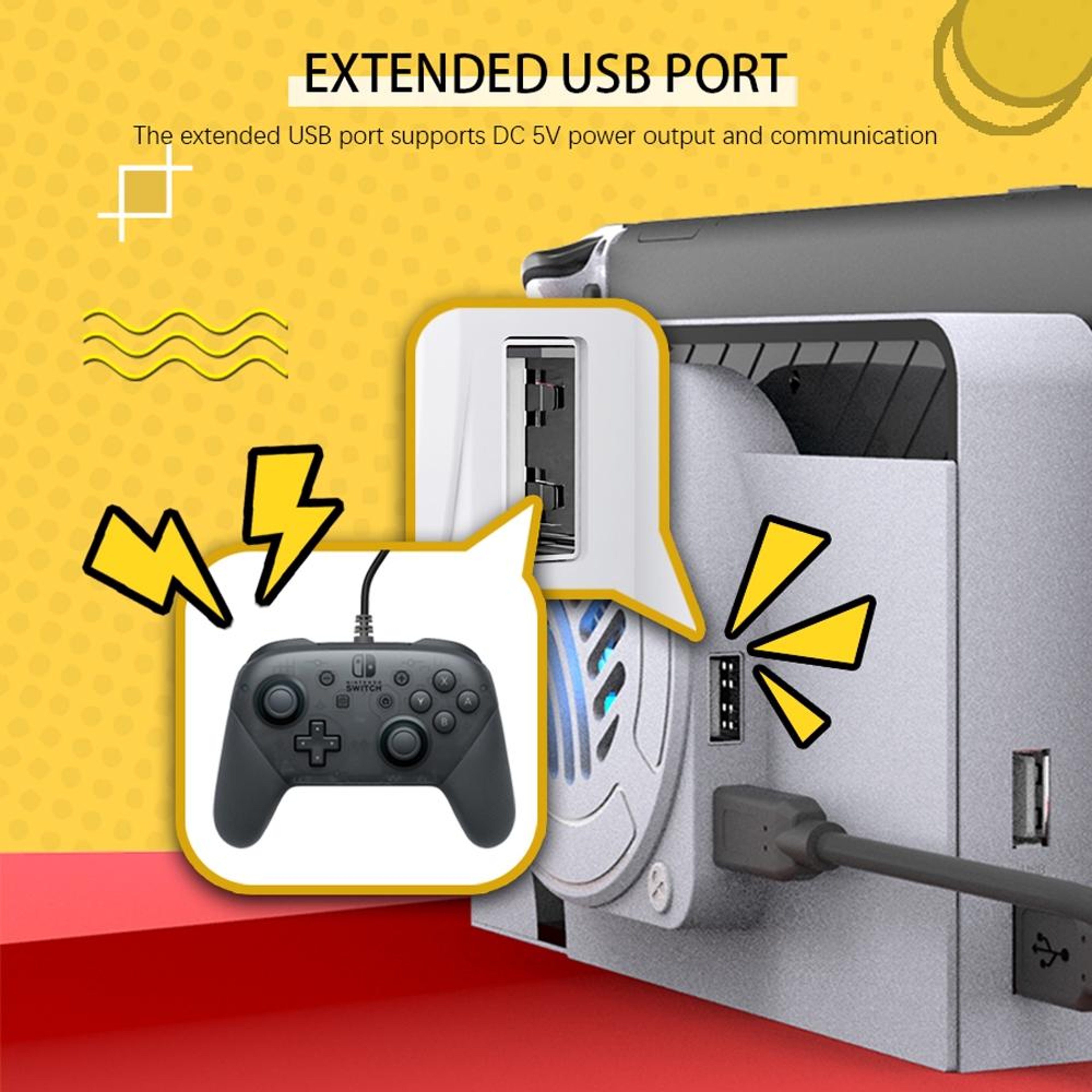 Nintendo Switch OLED Cooling Fan Stand with USB Power and Quiet Turbo Airflow – view 7