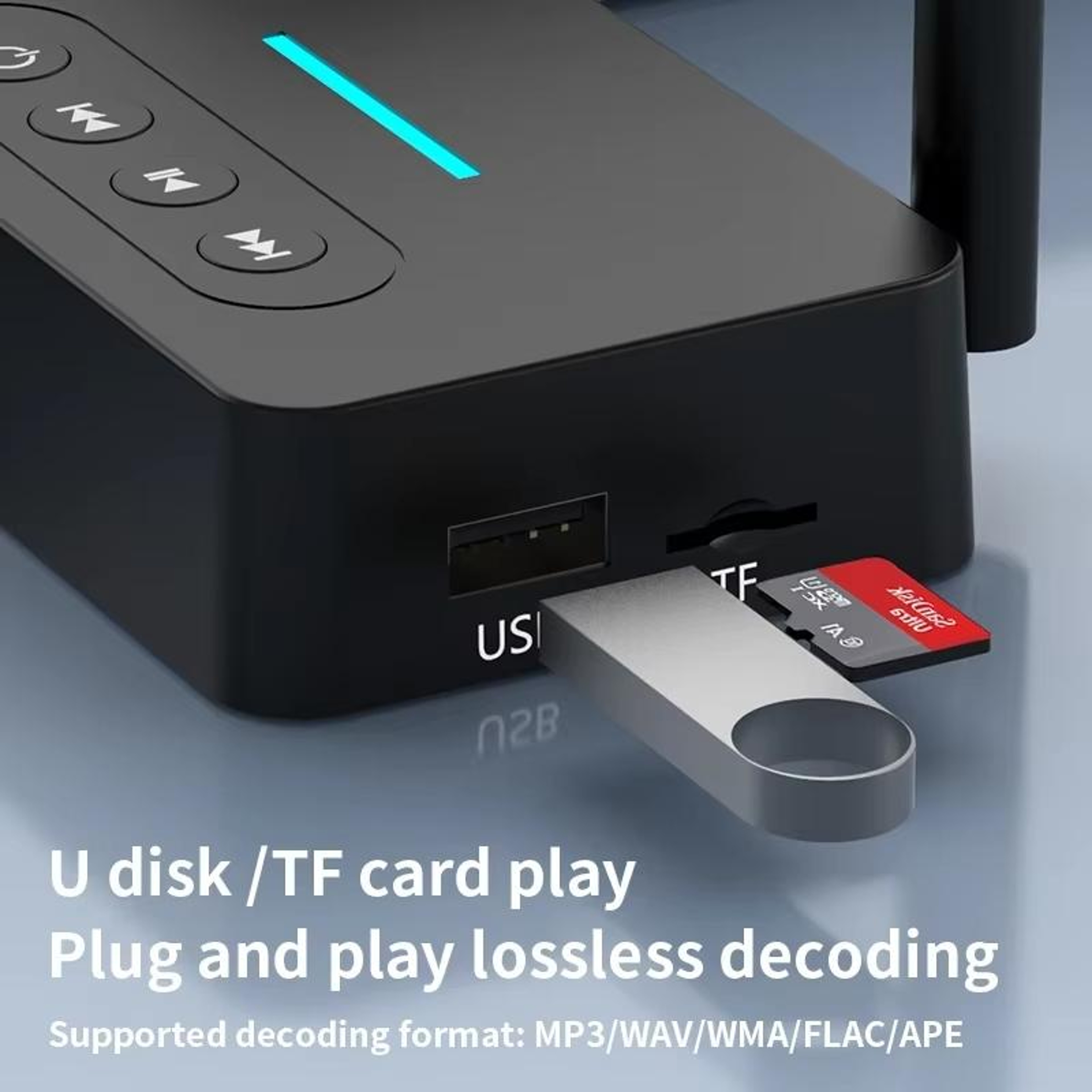 D9 Bluetooth 5.1 Receiver Transmitter with NFC for Car, TV and Home Audio – view 3