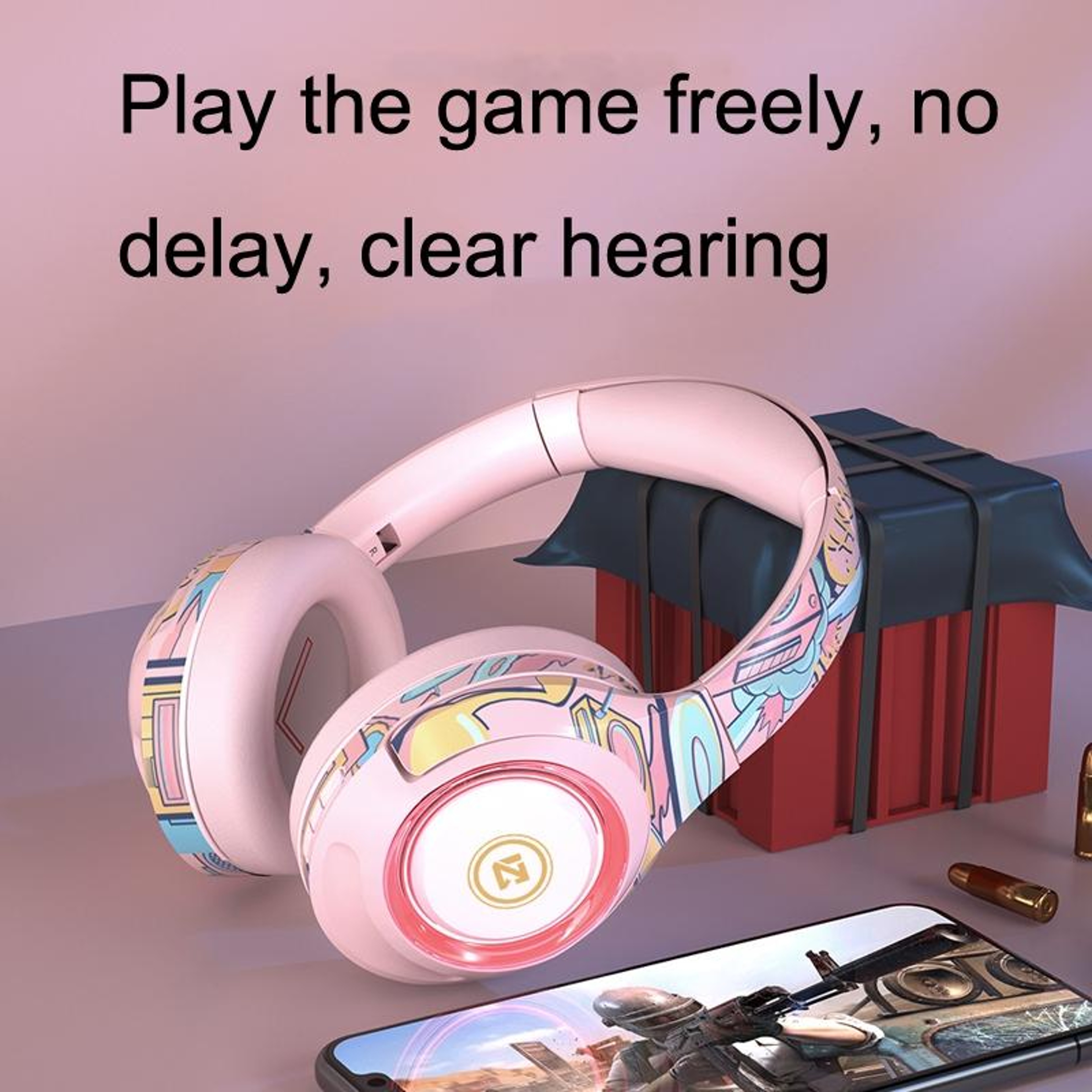 EL-A2 Wireless Gaming Headset with Microphone, RGB Lights and Foldable Design – view 5