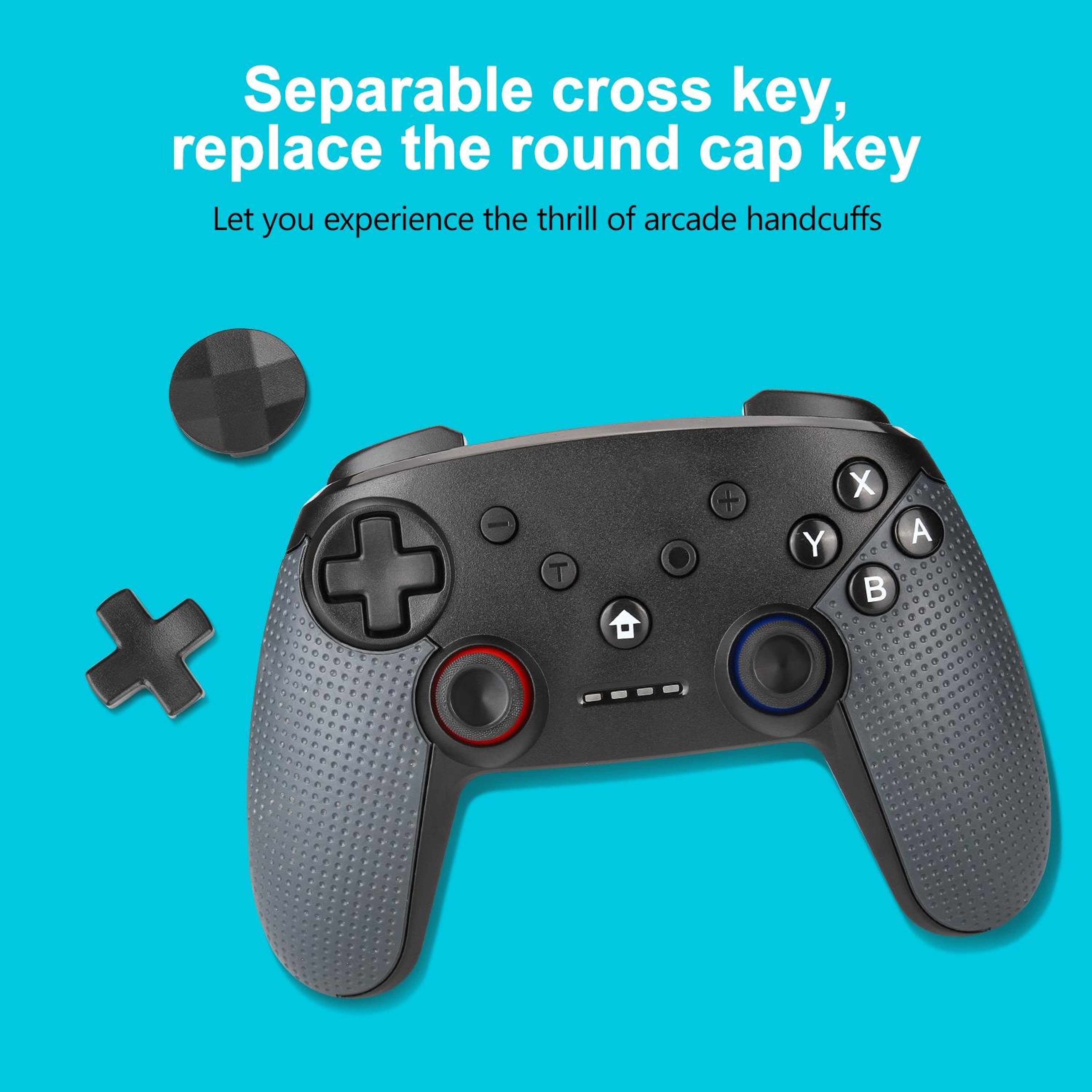 Wireless Switch Controller Bluetooth Gamepad with Turbo Dual Vibration and PC Support Black – view 5