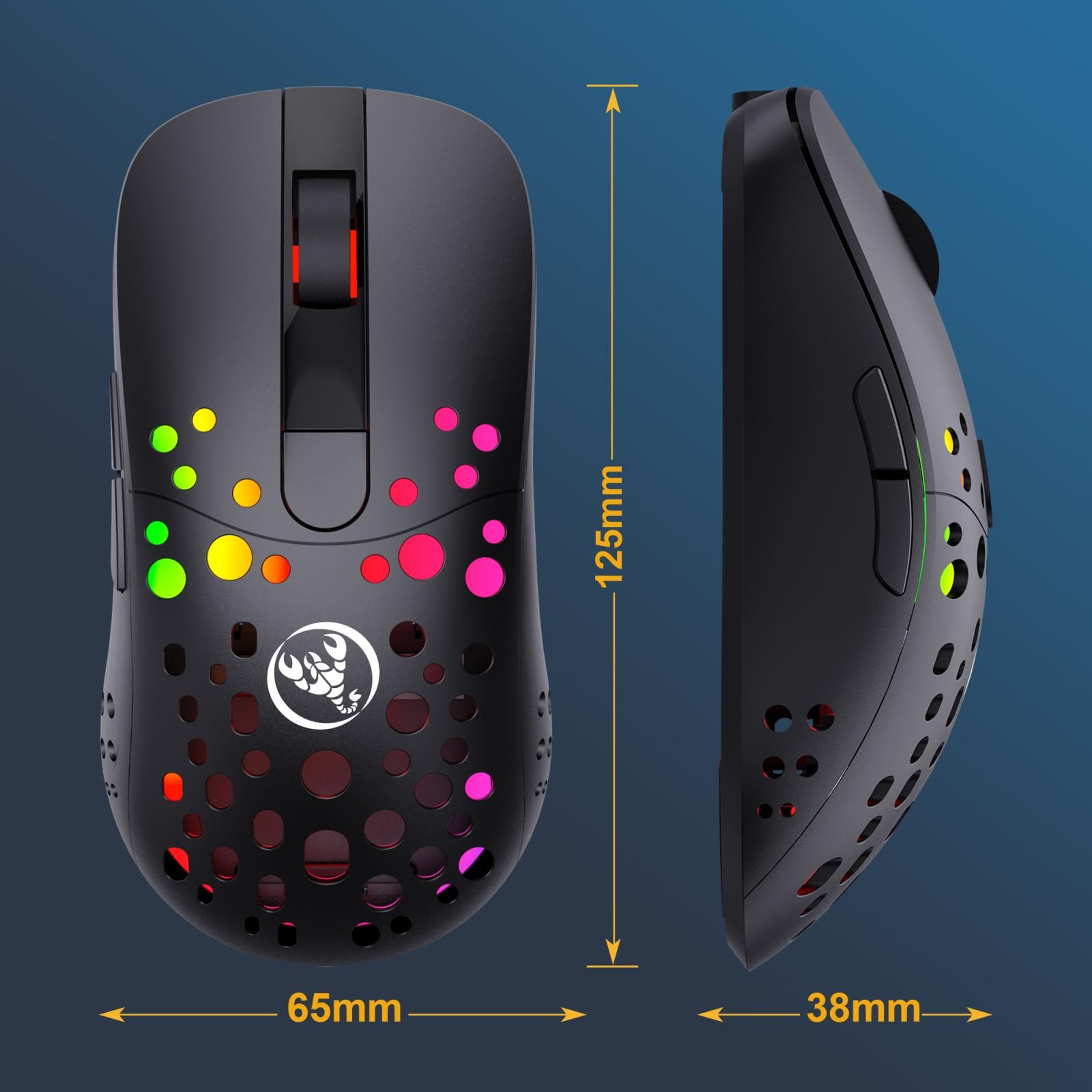 HXSJ T100 10000 DPI RGB Wired Wireless Gaming Mouse with 6 Programmable Buttons – view 2