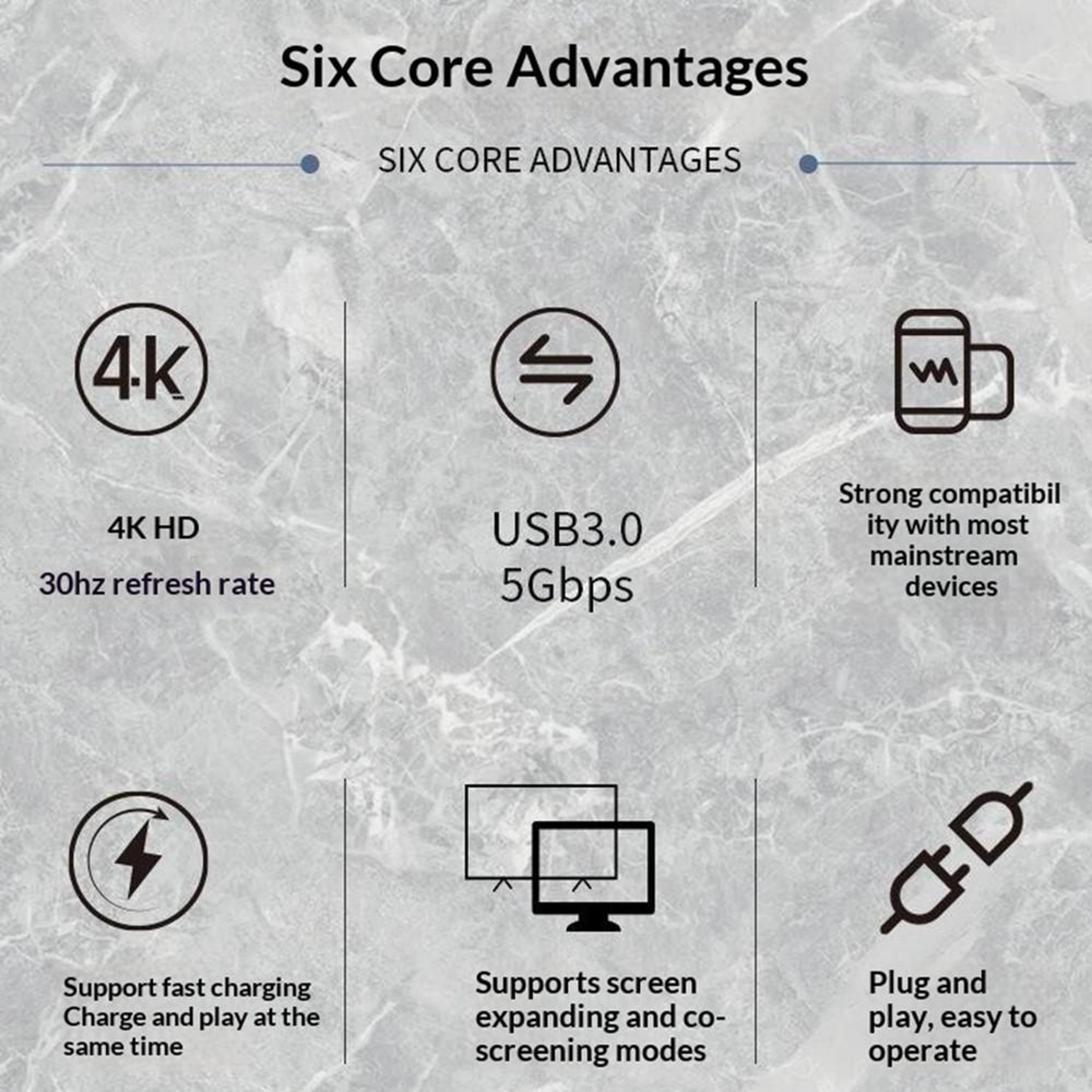 HC-04D 5-in-1 USB-C Hub with 4K HDMI, 5Gbps USB 3.0 and 55W Charging – view 2