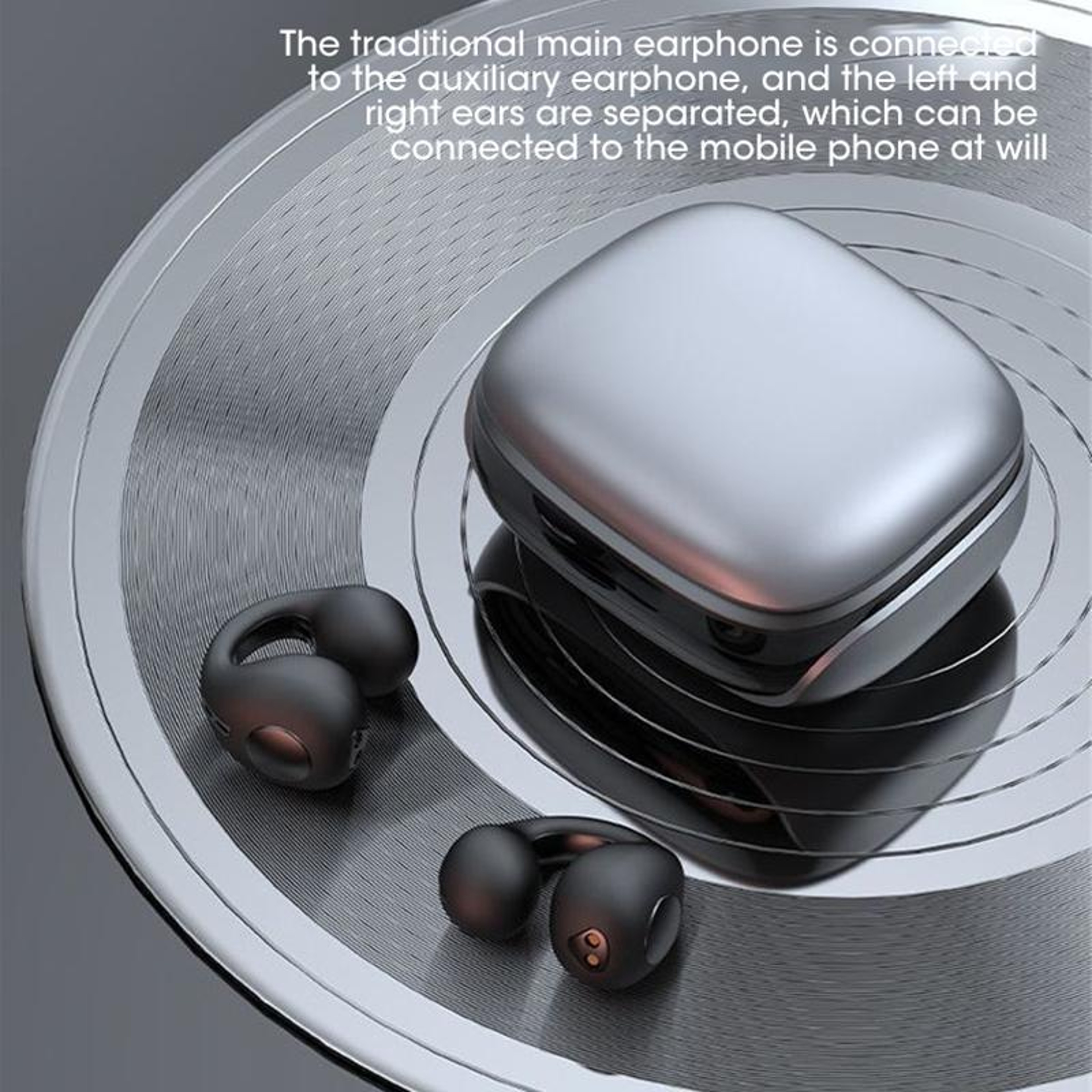 JX80 Open Ear Bone Conduction ClipOn Bluetooth 53 Earbuds With NoiseReduced Calls 3