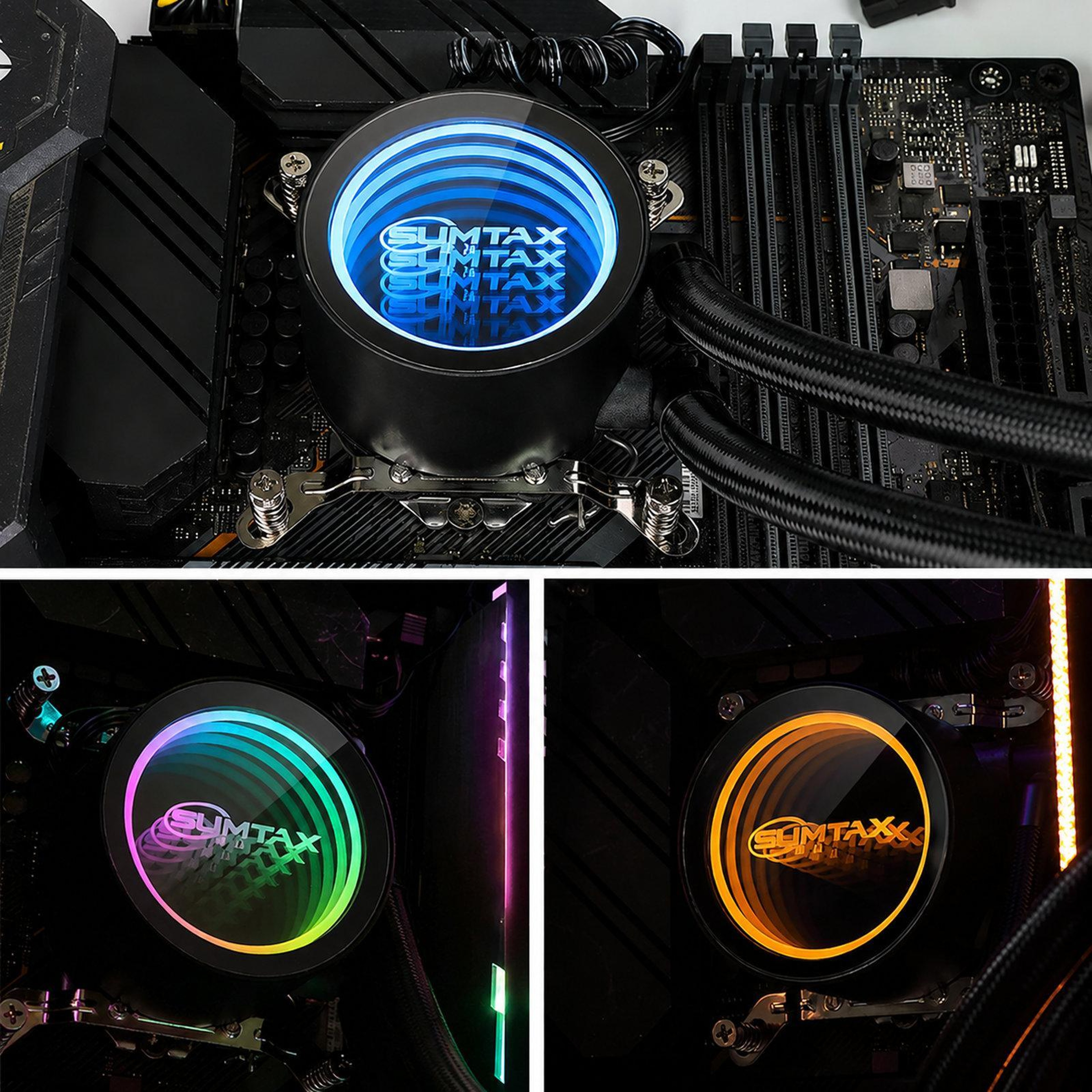 Sumtax 120mm ARGB AIO CPU Liquid Cooler for Intel and AMD with Copper Base – view 9