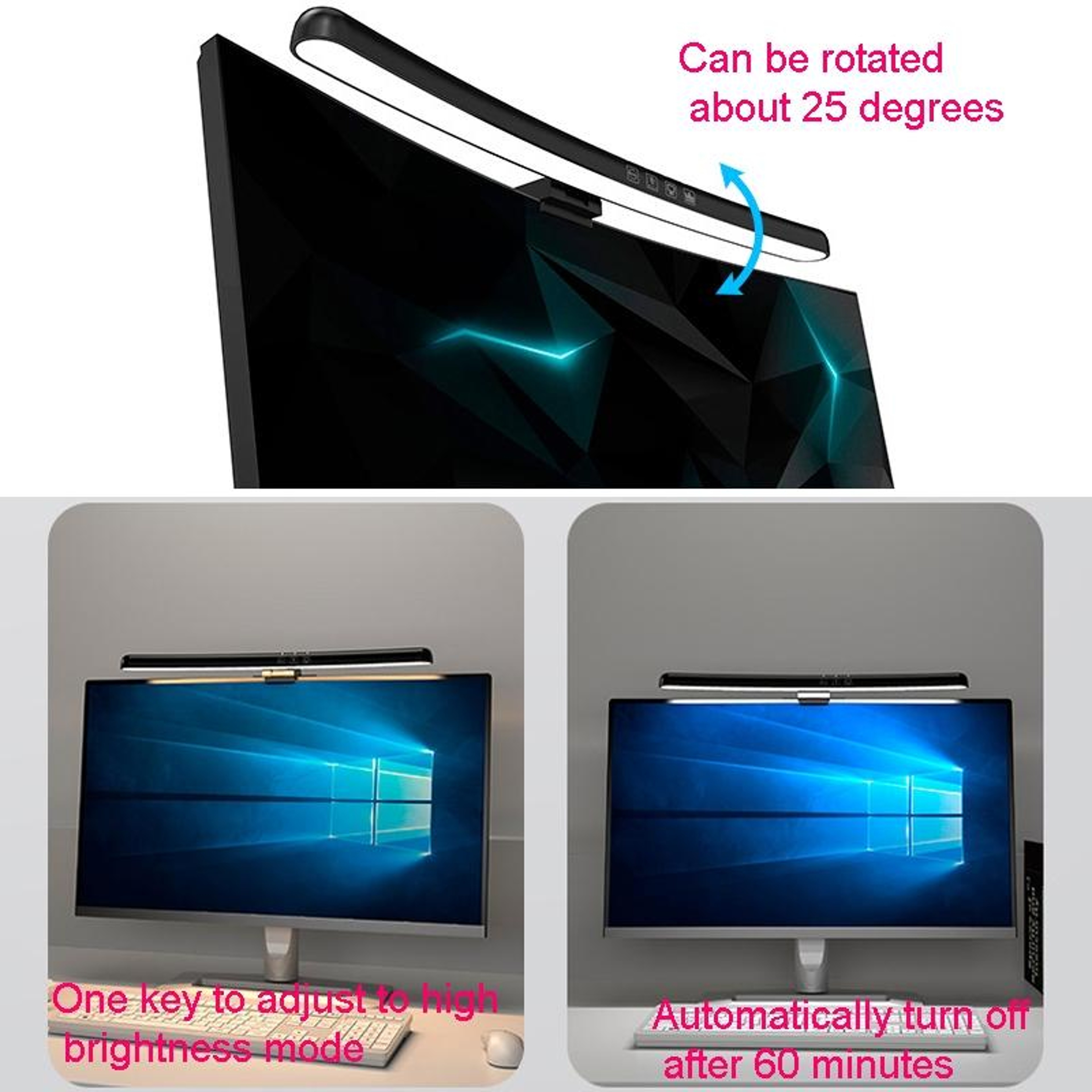 Curved Monitor Light Bar with RGB Backlight and Glare-Free Desk Lighting – view 6