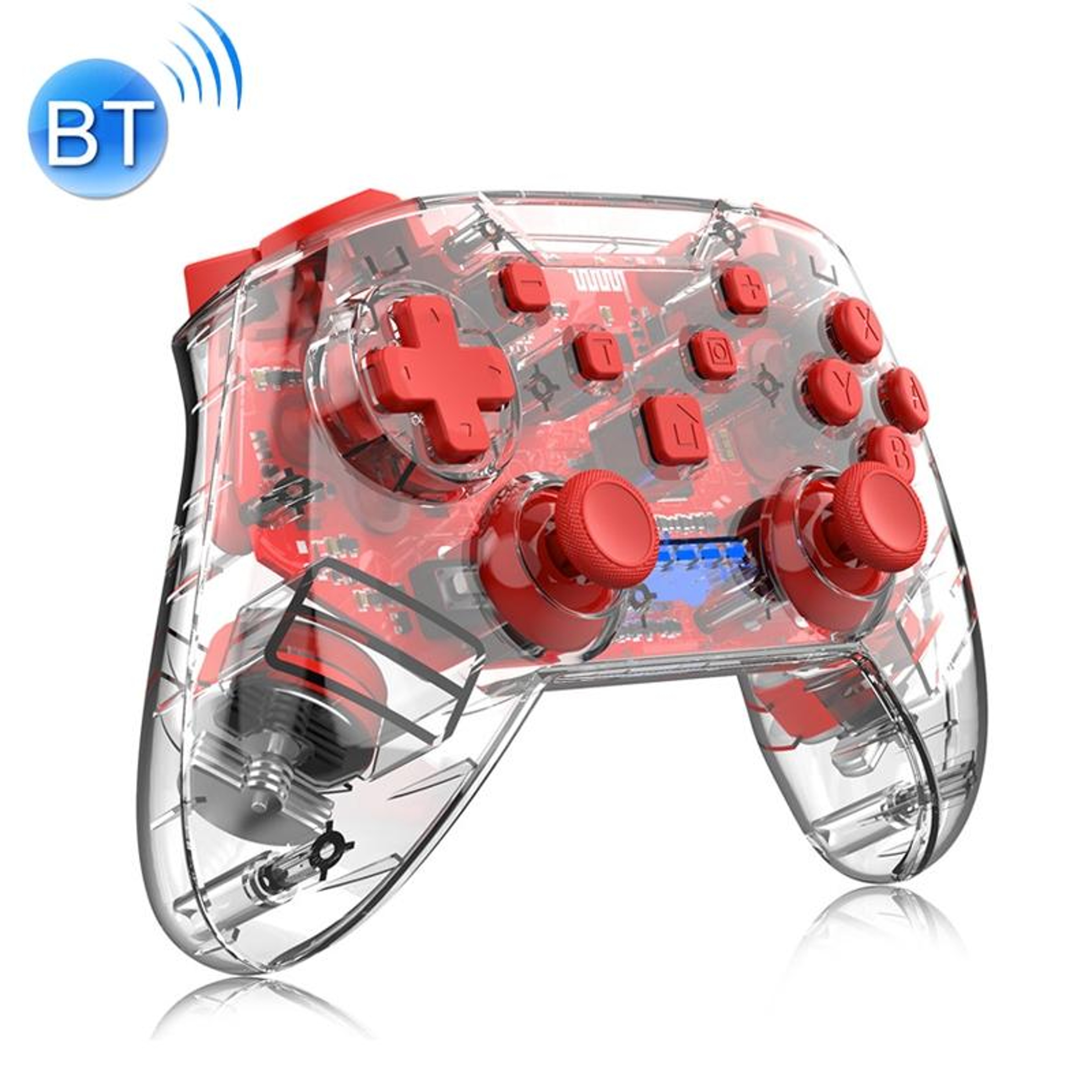Transparent RGB Wireless Switch Controller With Turbo Macro Gyro And Vibration 7