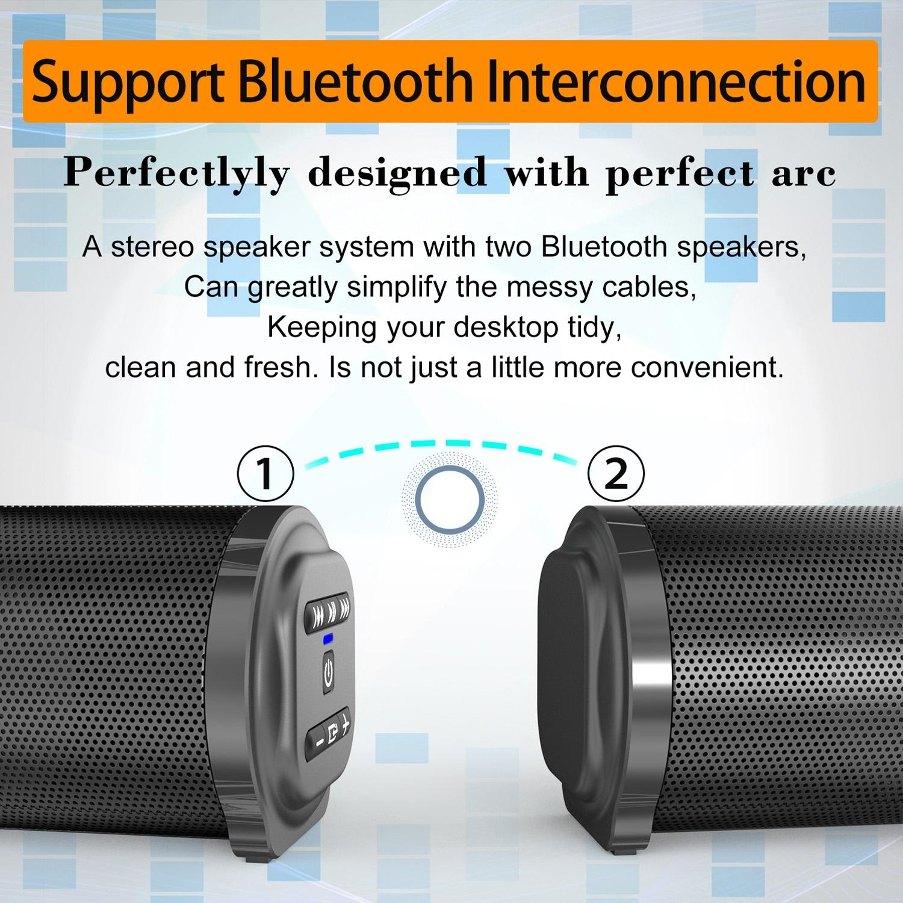 BS-10 20W Bluetooth Soundbar for TV with Remote Control and Multi-Input Audio – view 3