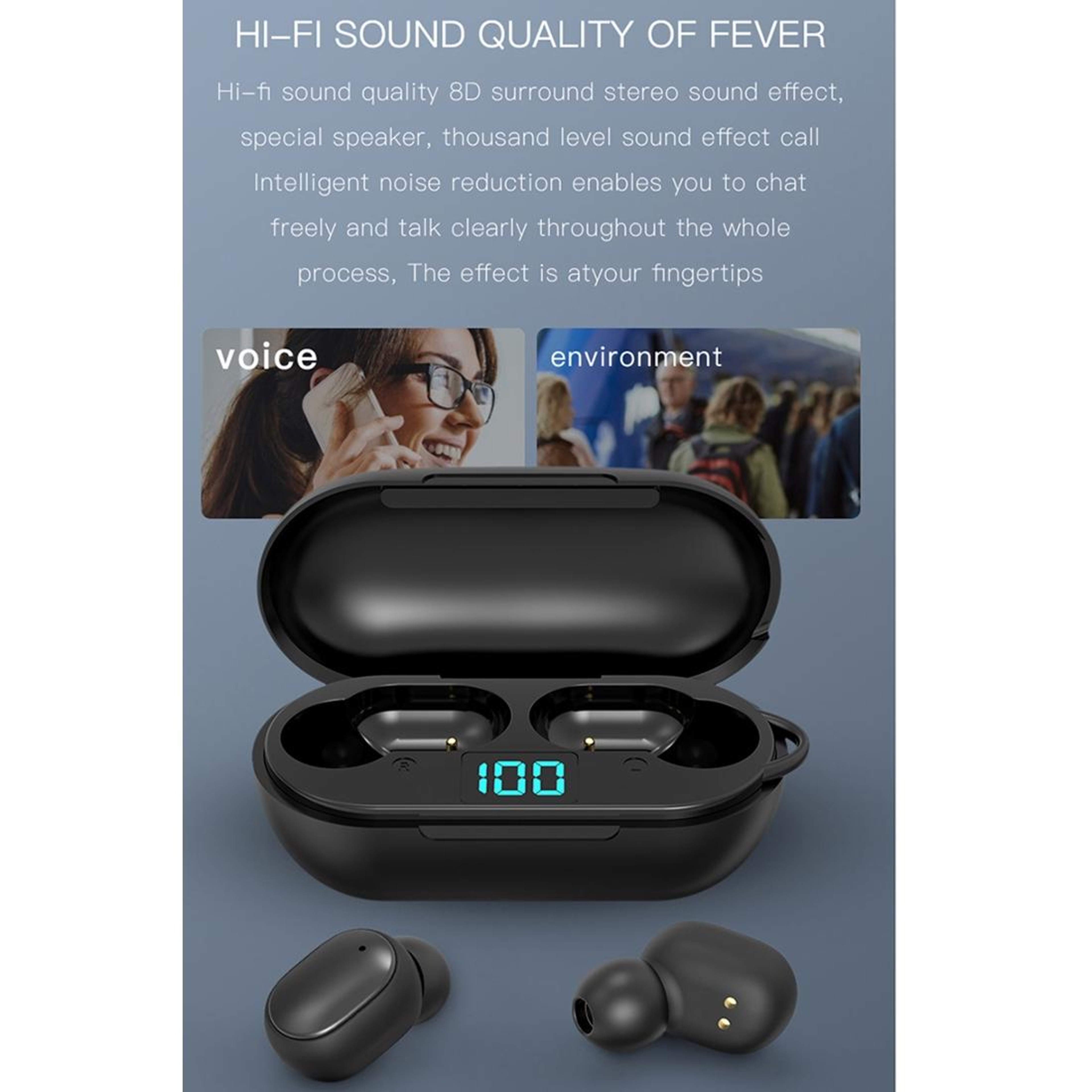 H6 Wireless Earbuds with Bluetooth 5.0, LED Battery Display and Charging Case – view 11