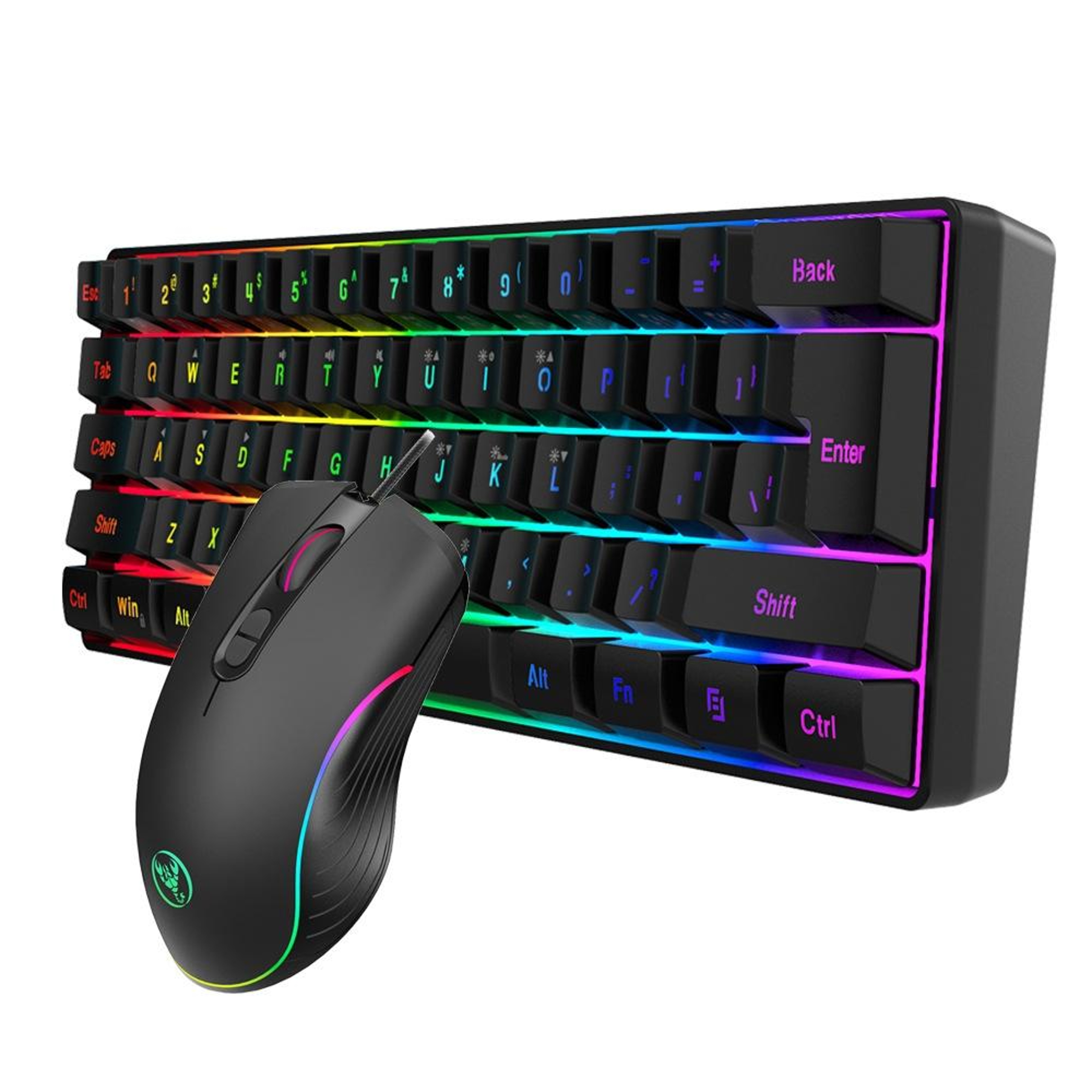 HXSJ V700B A867 RGB Gaming Keyboard and Mouse Combo with 61-Key Keyboard and 6400 DPI Mouse – view 2
