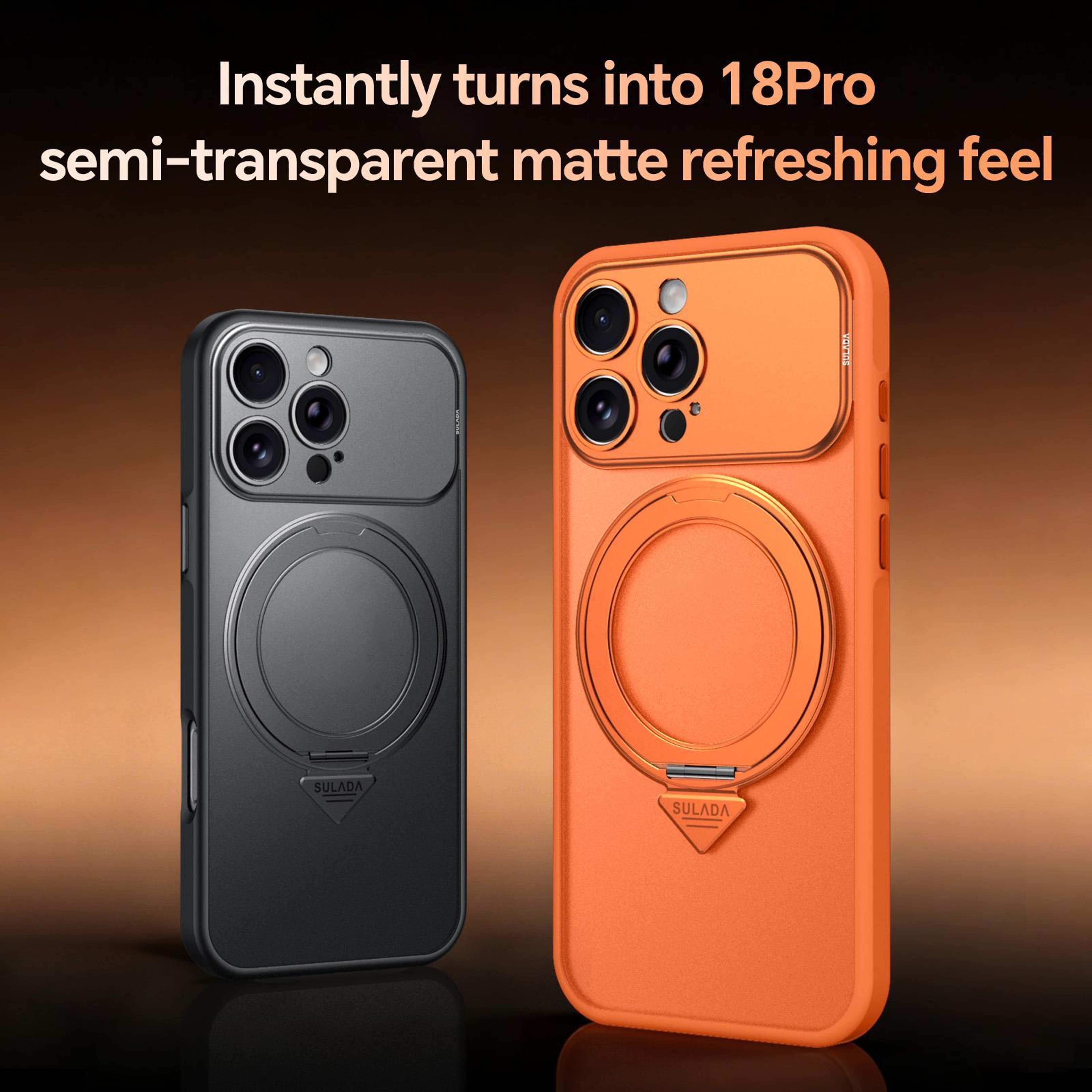 SULADA IPhone 18 Pro Max Magnetic Matte Case With 360 Rotating Stand 1