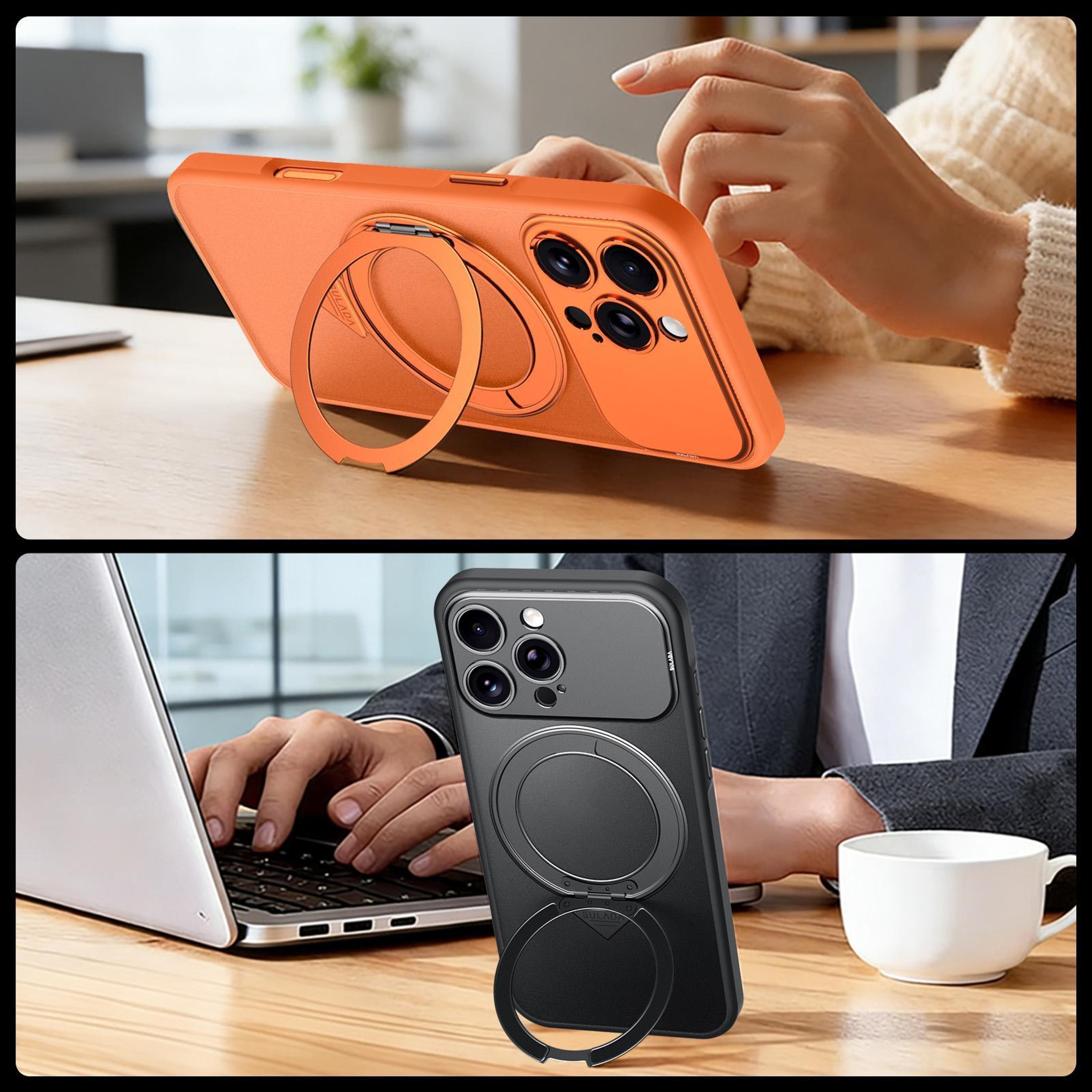 SULADA IPhone 18 Pro Max Magnetic Matte Case With 360 Rotating Stand 7