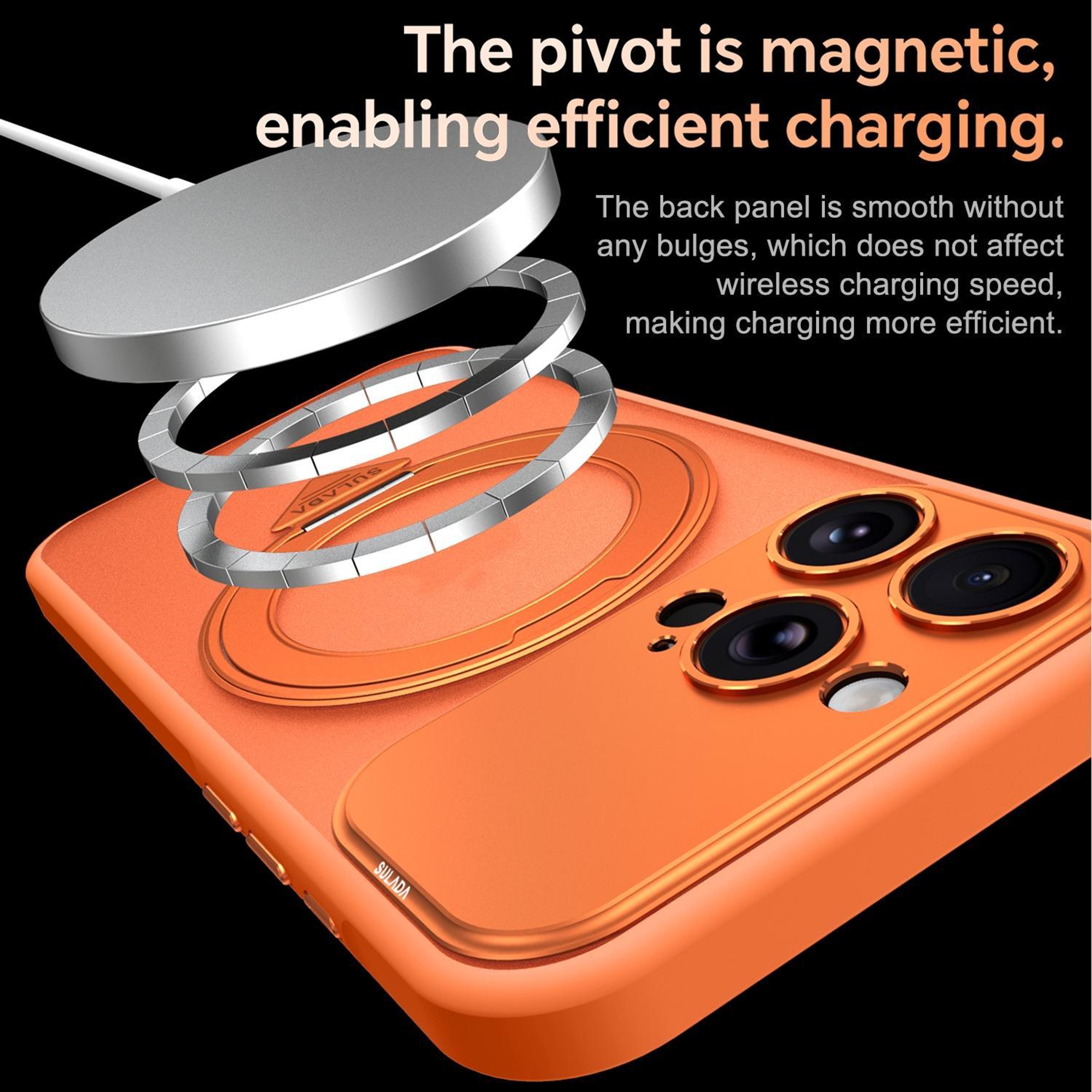 SULADA IPhone 18 Pro Max Magnetic Matte Case With 360 Rotating Stand 8