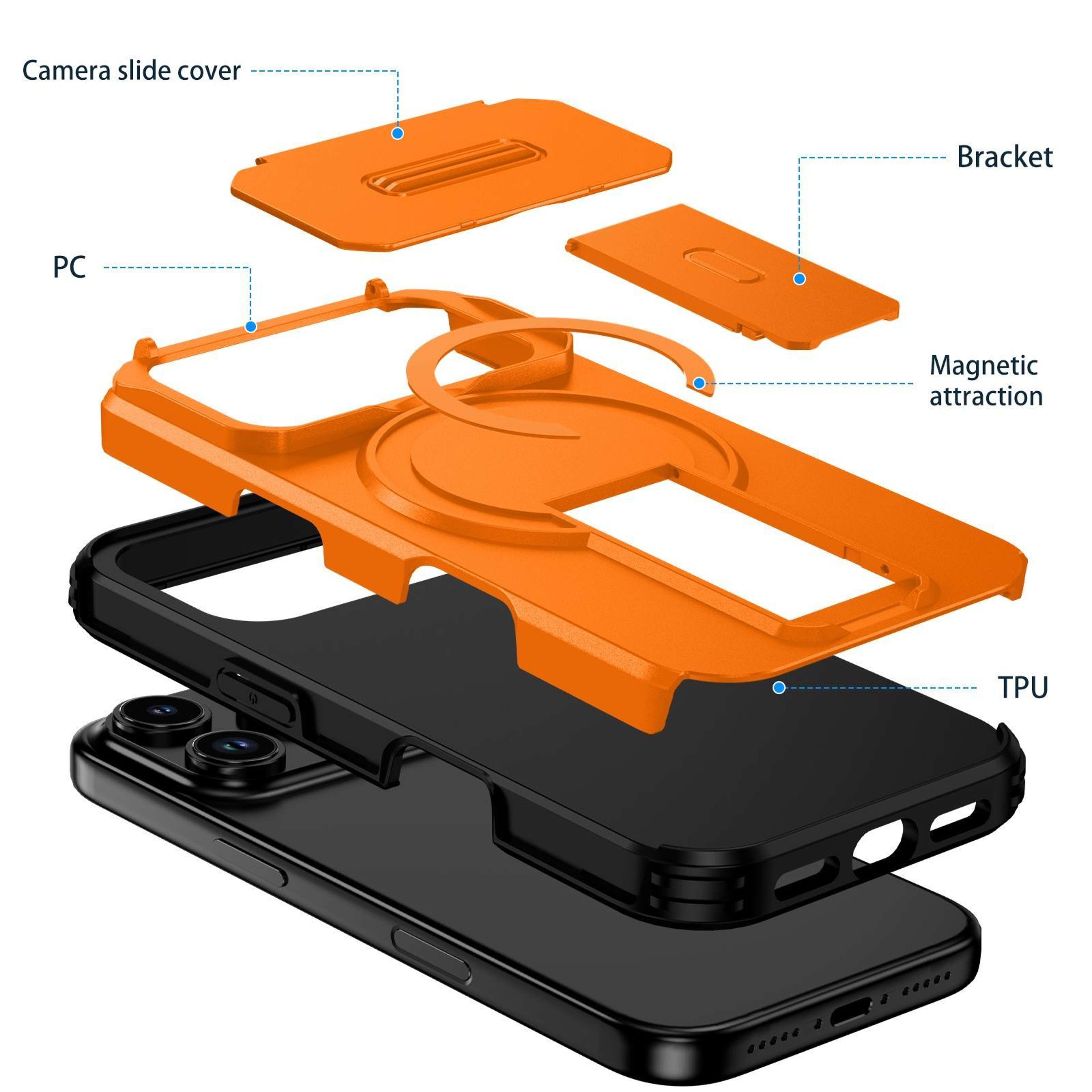 IPhone 18 Pro MagSafe Case With Sliding Camera Cover And Durable TPU PC Protection 8