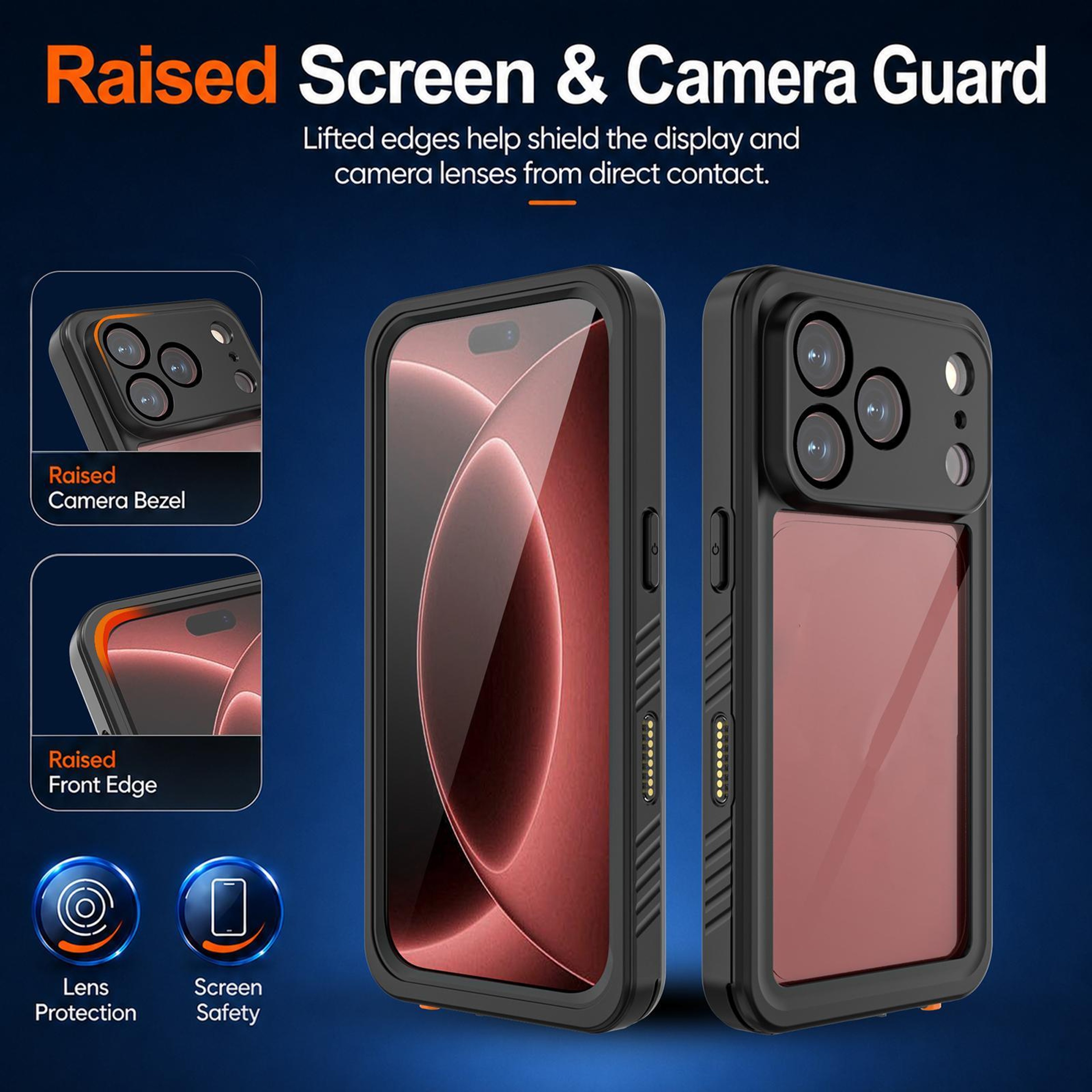 RedPepper iPhone 18 Pro Waterproof Case IP68 Rugged PC TPU Protection - Black – view 6