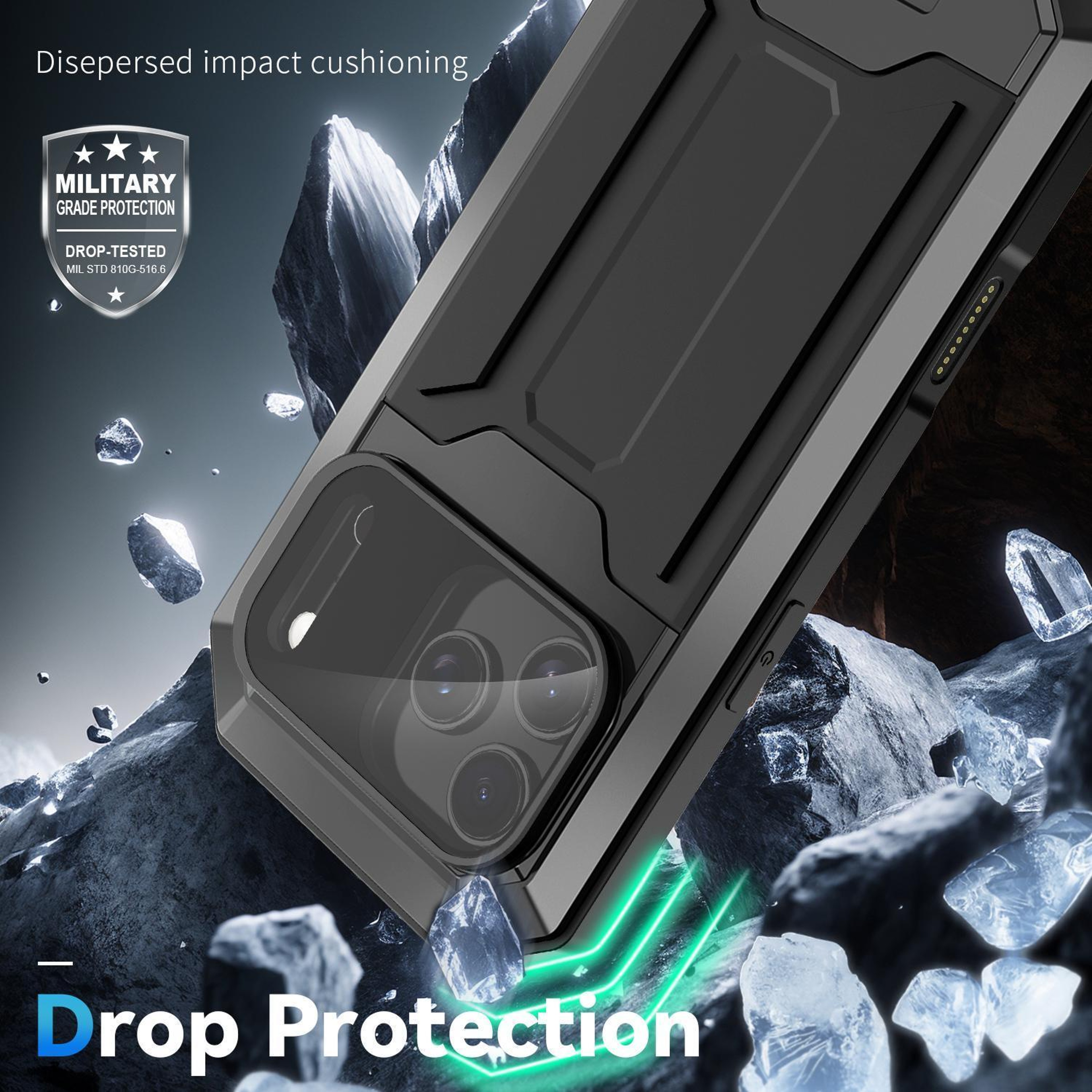 RJUST Rugged IPhone 18 Pro Max Case With Sliding Camera Protection And IP54 Splash Resistance 5