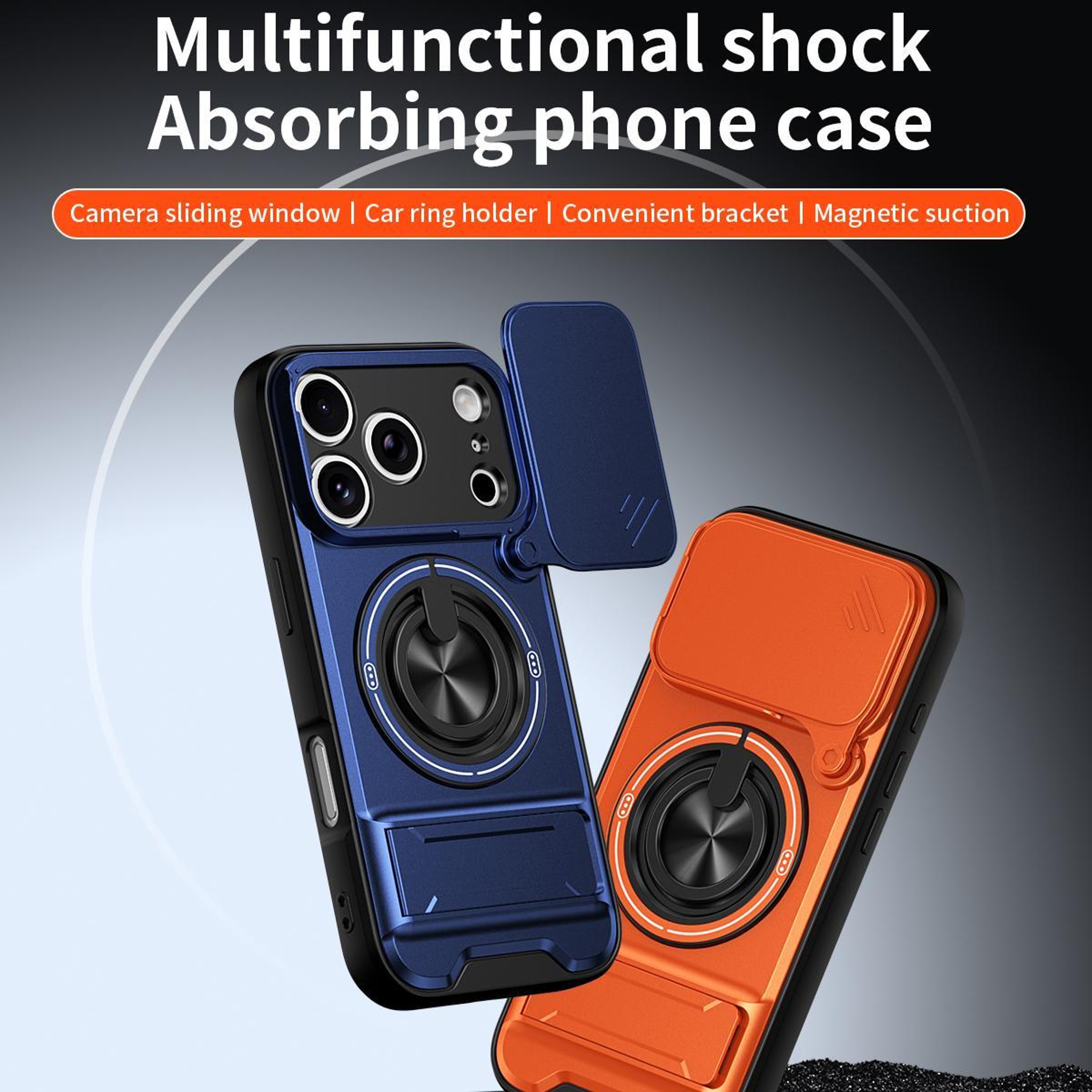 IPhone 18 Pro Max Magnetic Shockproof Case With Sliding Camera Cover And Kickstand 8