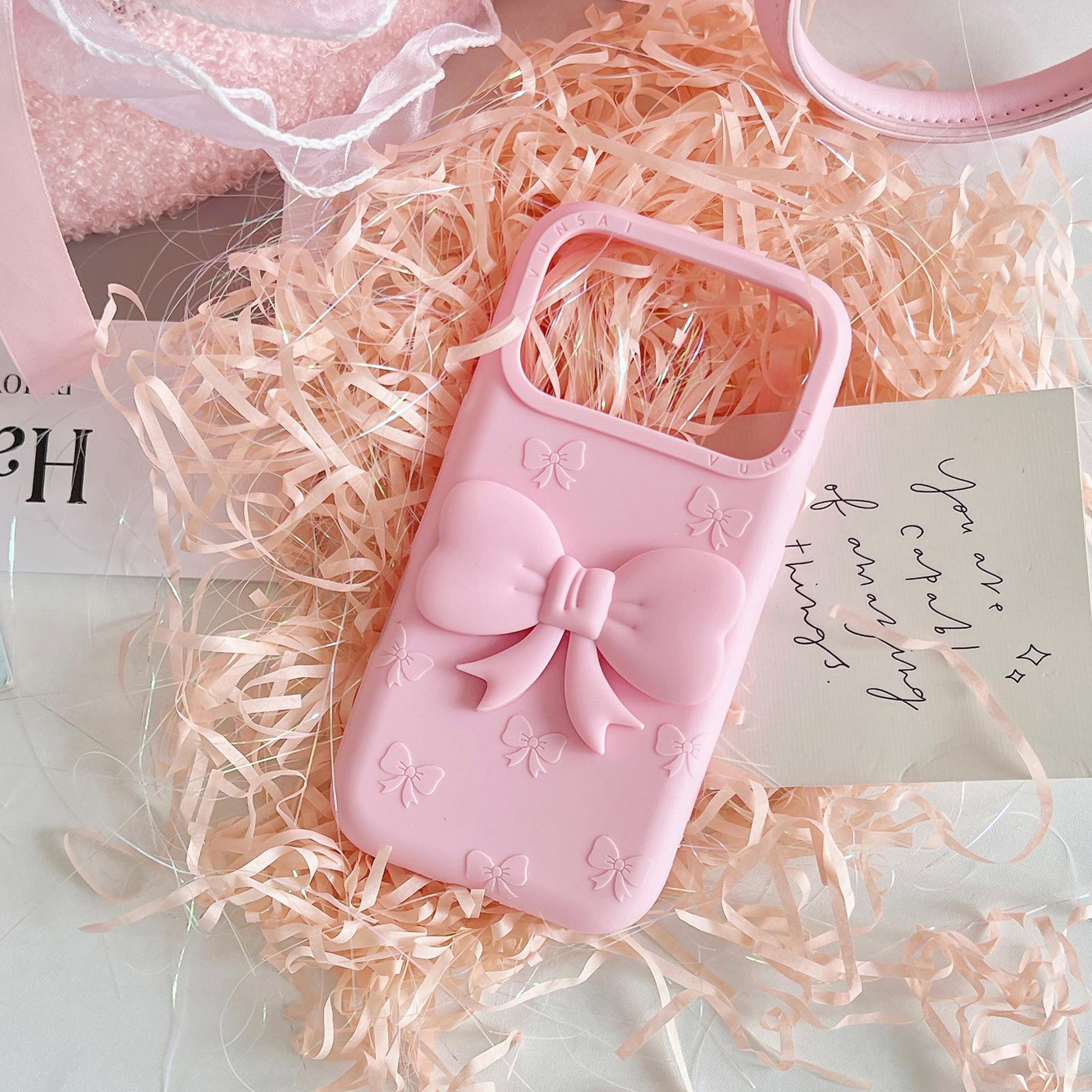 IPhone 18 Pro Max Cute 3D Bow Silicone Case With Stand 3