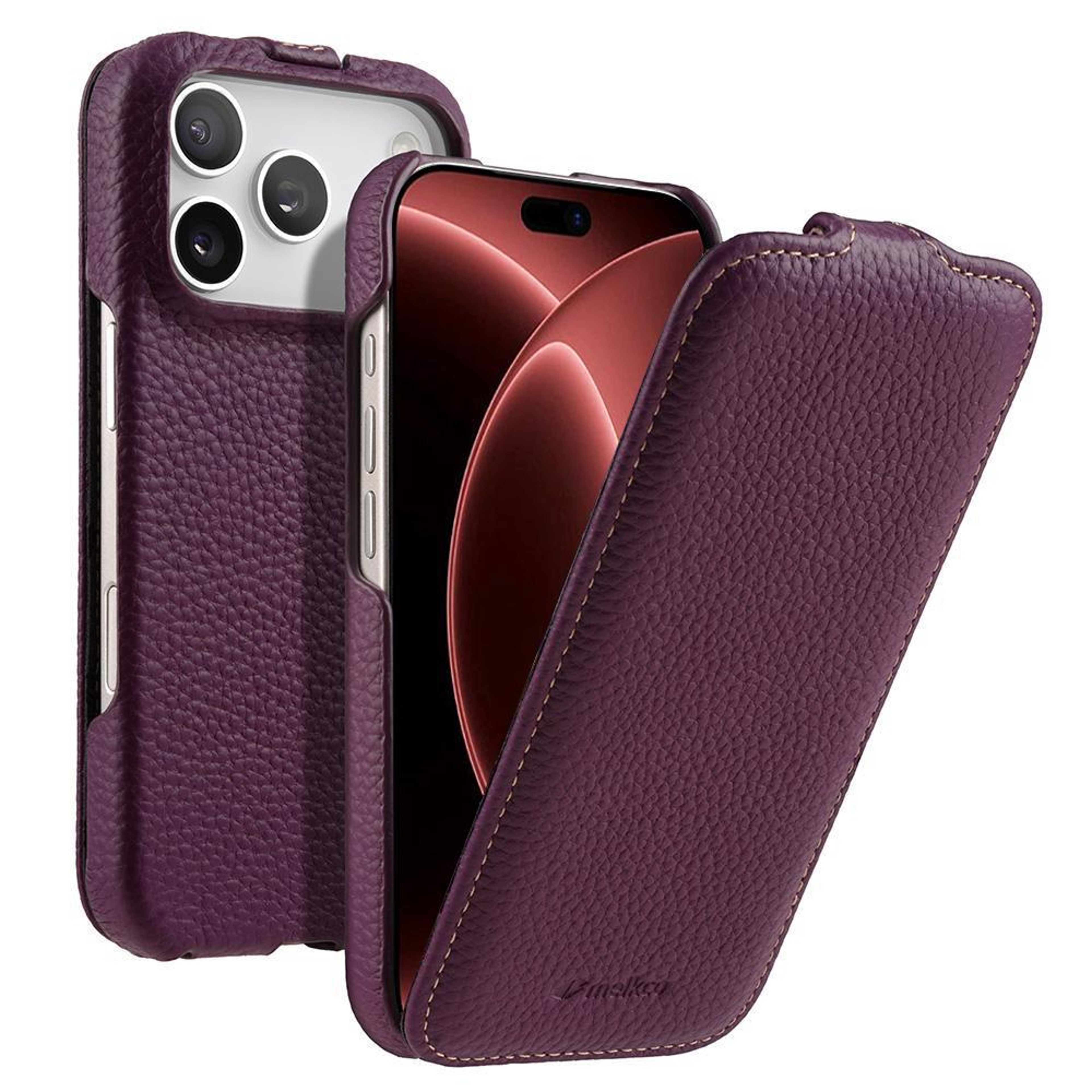 Melkco IPhone 18 Pro Leather Case With Vertical Flip Cover And Magnetic Charging 0