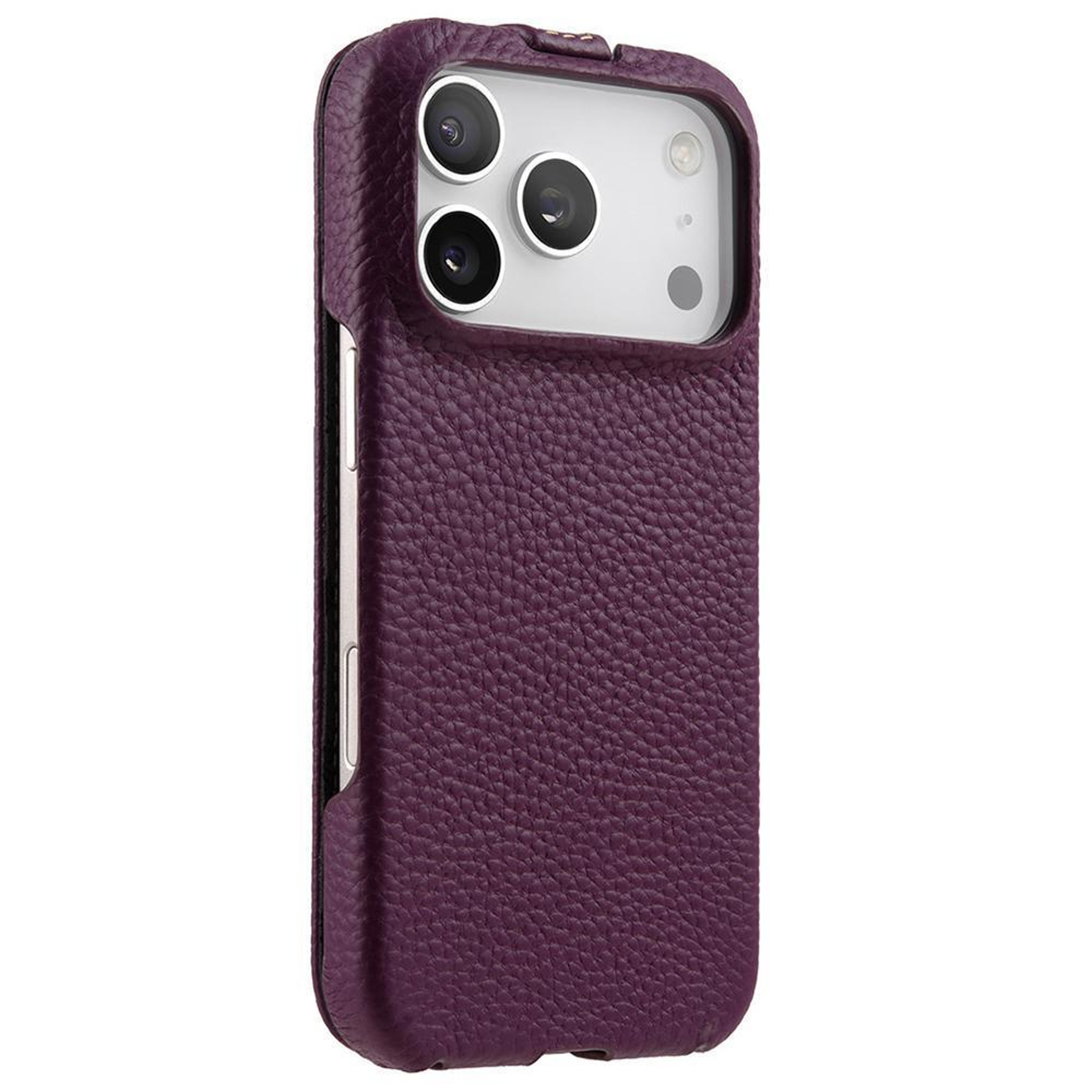 Melkco IPhone 18 Pro Max Genuine Leather Magnetic Flip Case With Litchi Texture 2