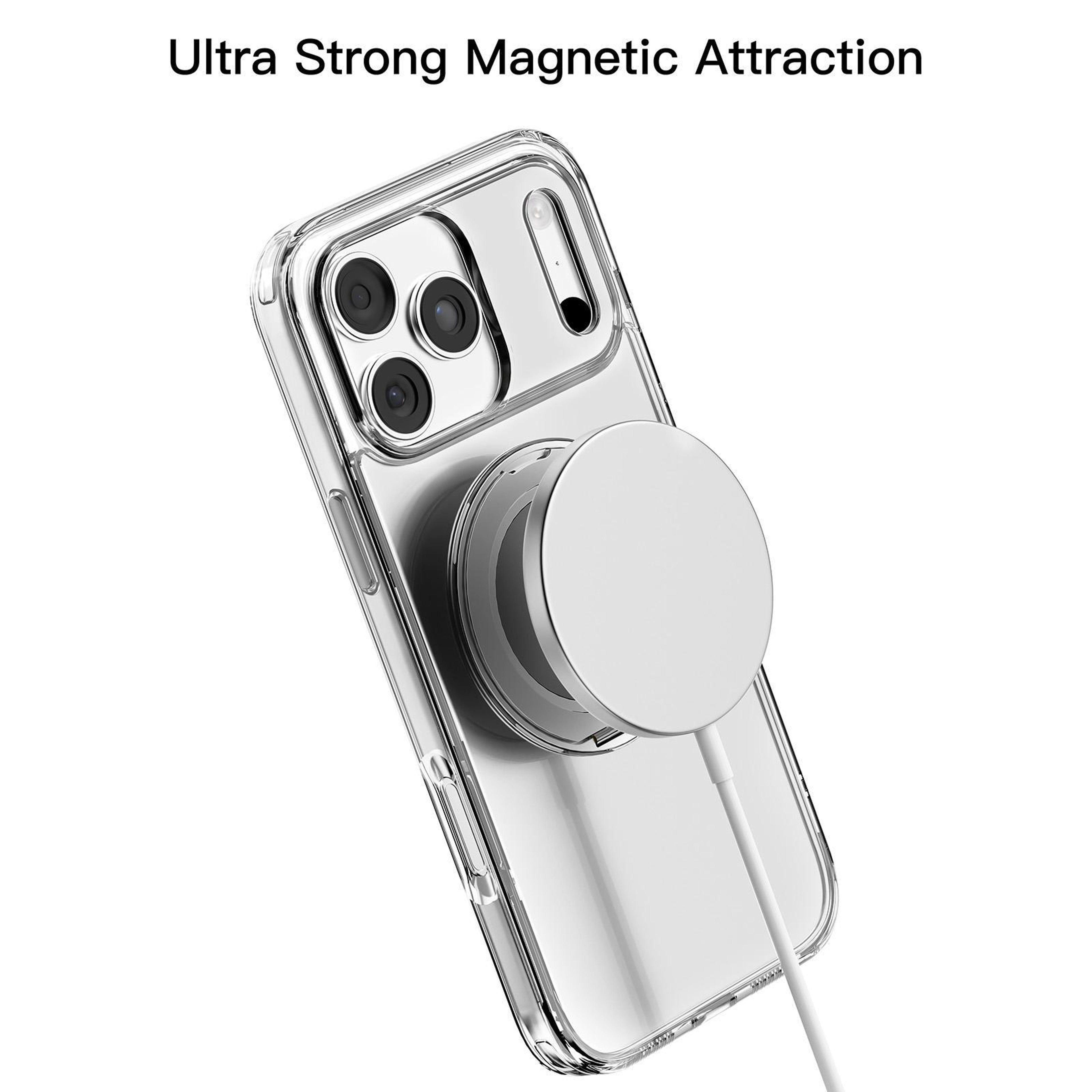Mutural Ice Amber Clear MagSafe Case for iPhone 18 Pro with 360 Degree Rotating Stand – view 3