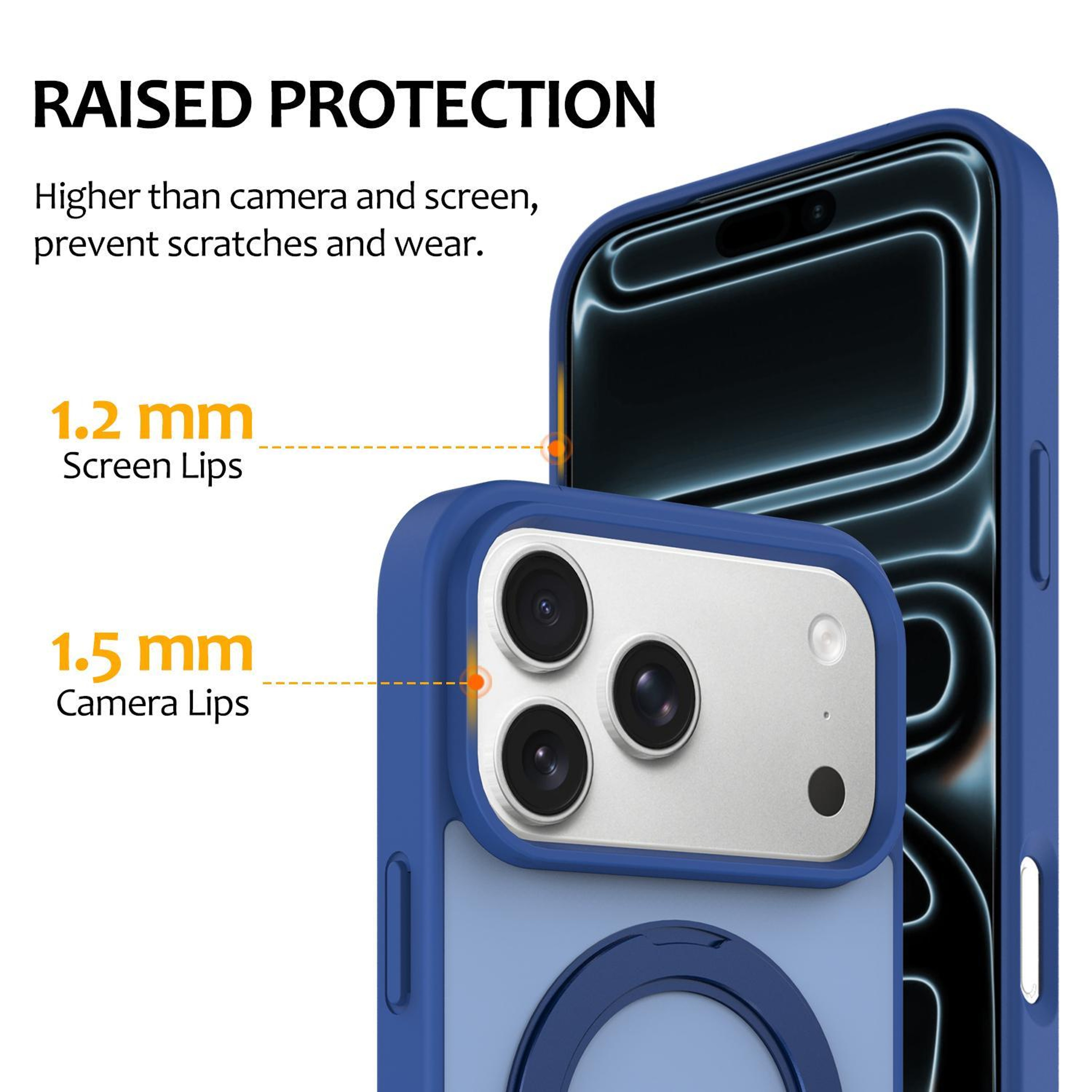 For IPhone 18 Pro Magnetic Case With 360 Rotating Kickstand And SoftTouch Protection 4