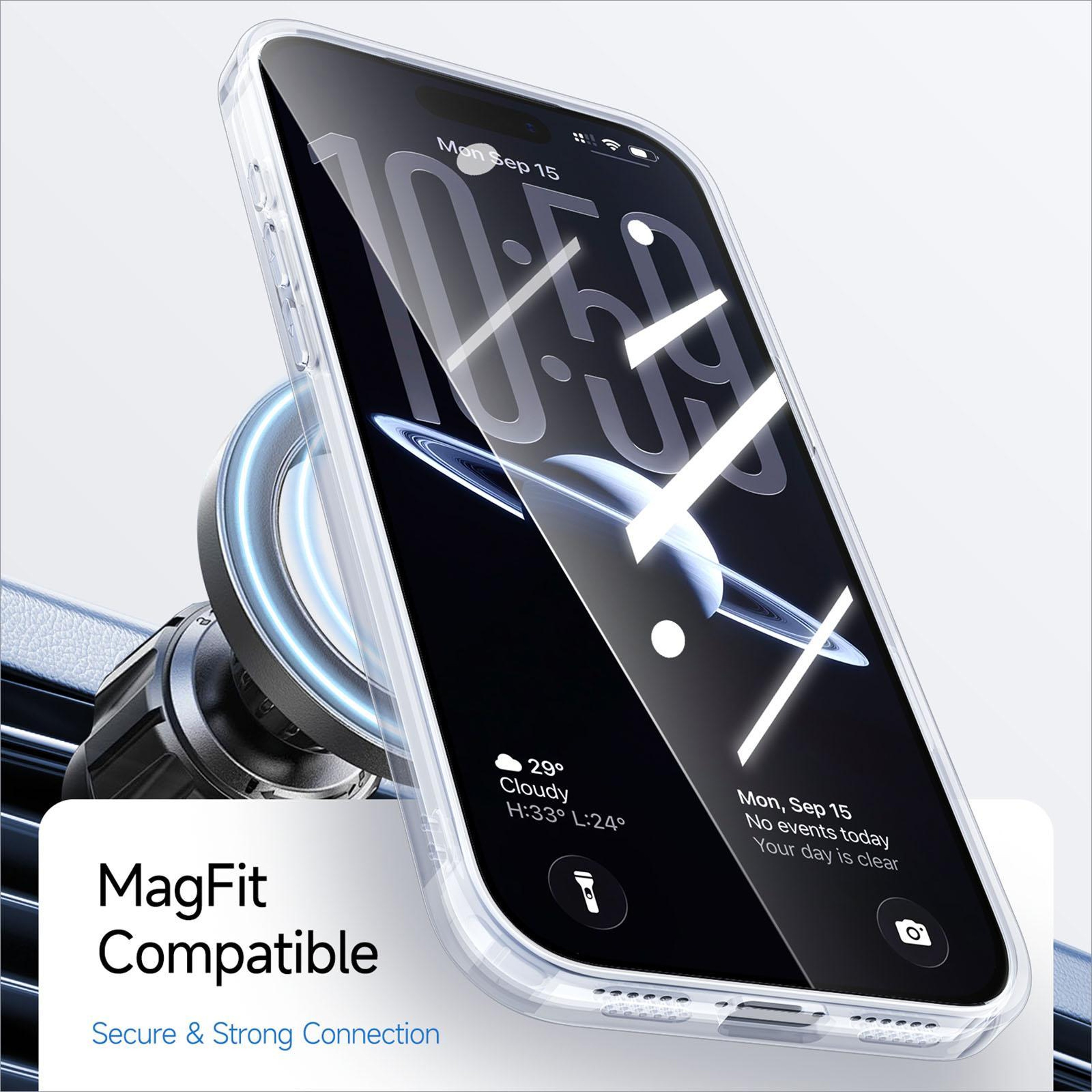 Kalebol IPhone 18 Pro MagSafe Case With N52 Magnetic Clear Back And Orange Metal Camera Protection 6