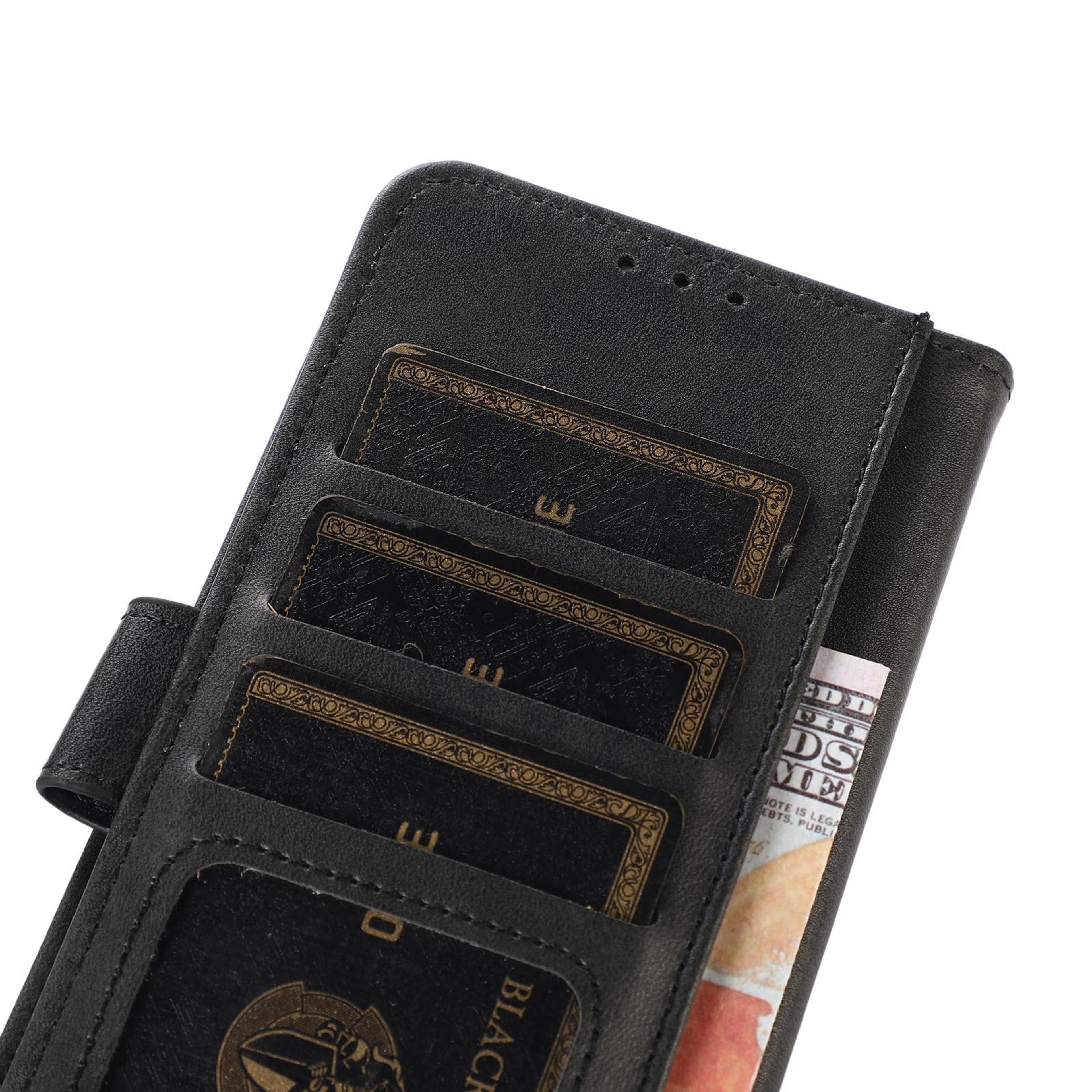 IPhone 18 Pro Case Cow Texture PU Leather Wallet Case With Card Holder And Stand 5