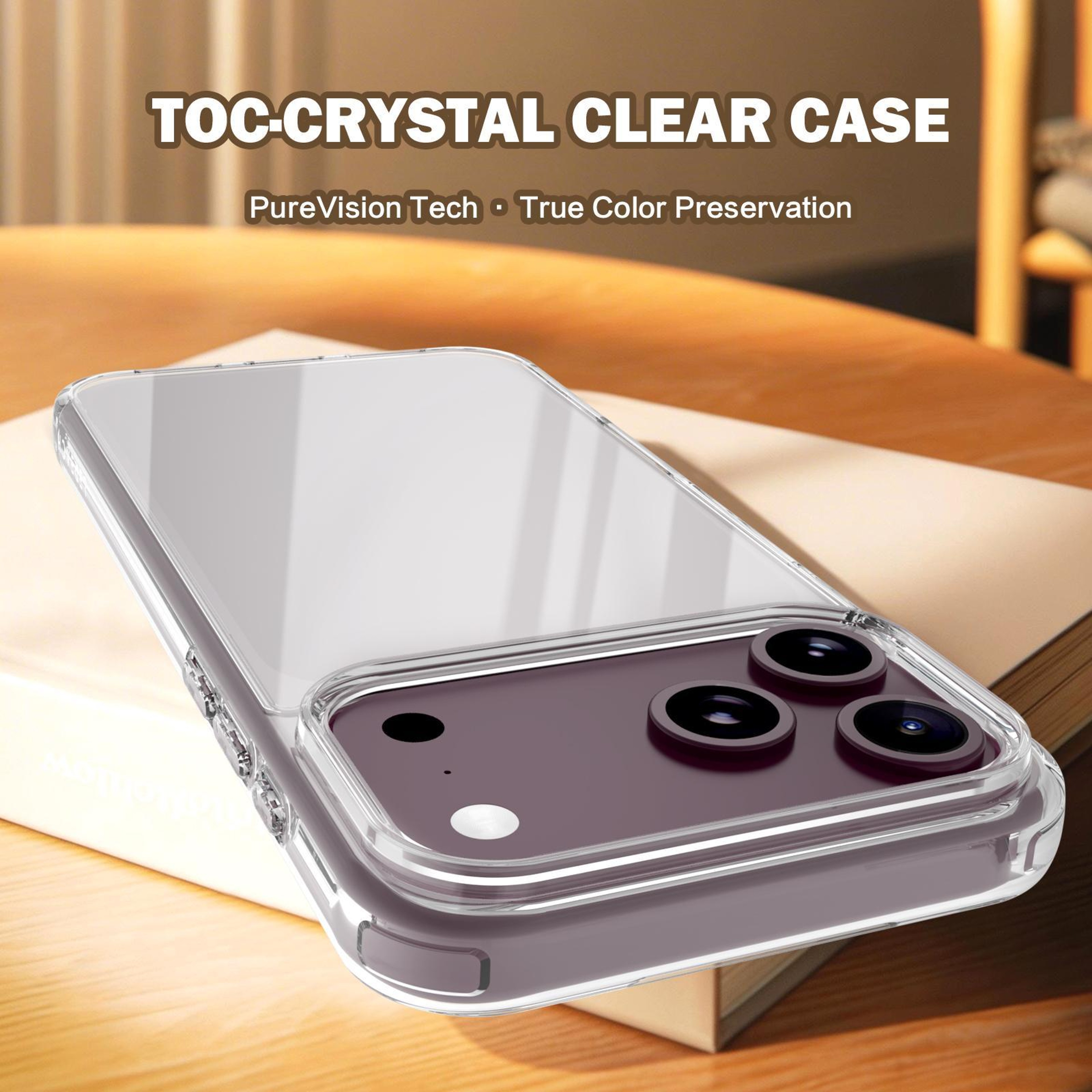 LeReach Clear iPhone 18 Pro Shockproof Hybrid Case – view 4