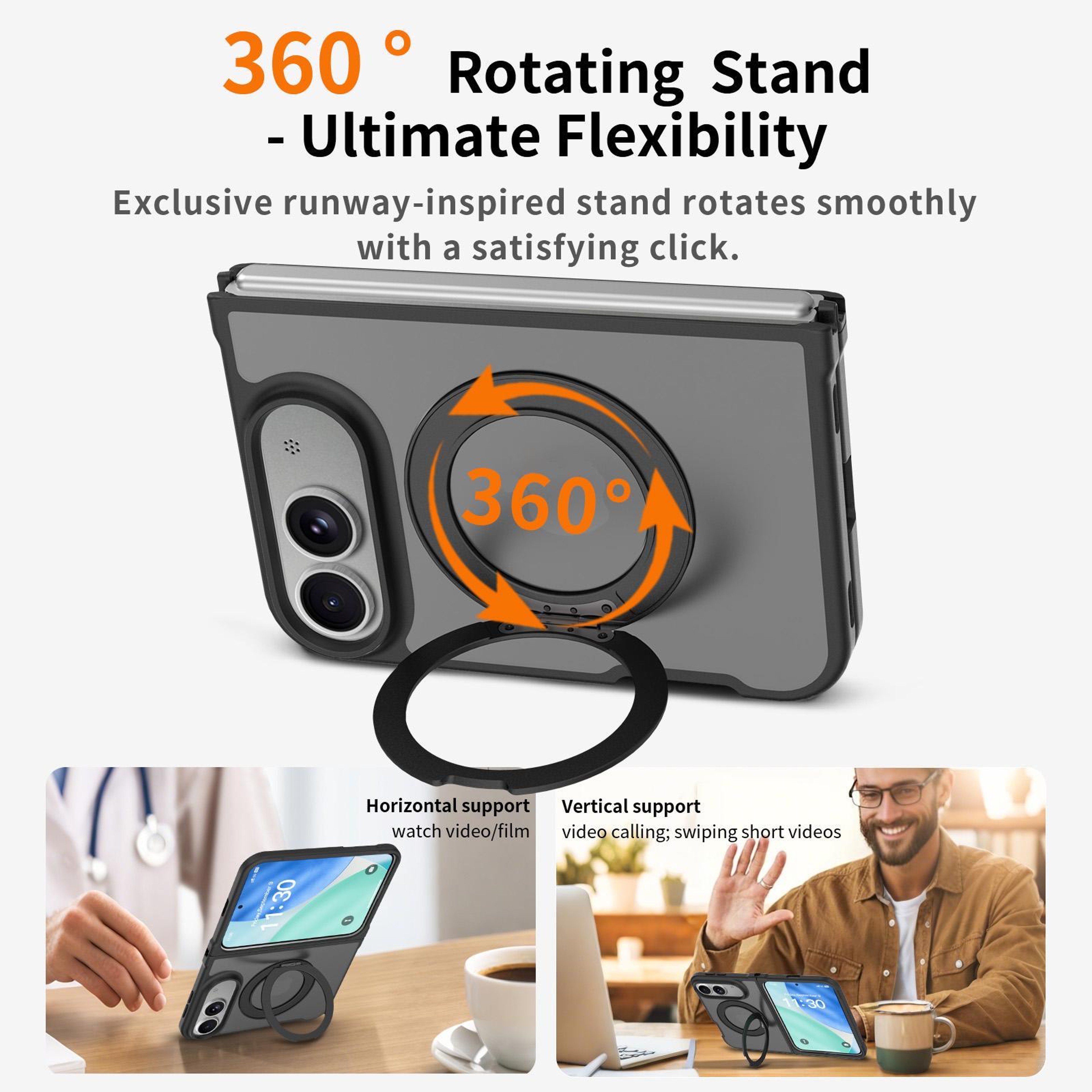 iPhone Fold Magnetic Case with 360 Rotating Stand and Matte Protective Finish – view 4
