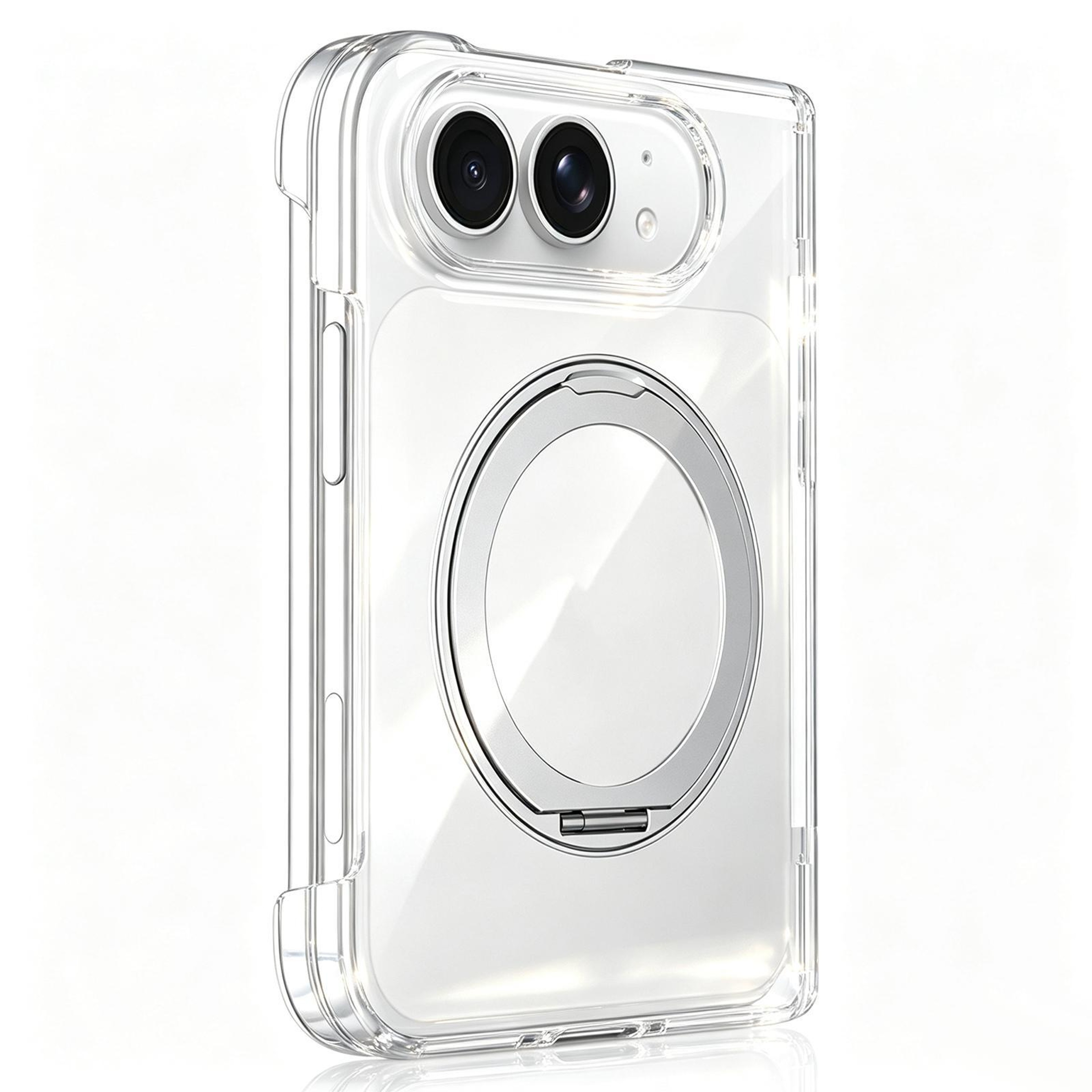 iPhone Fold Clear Magnetic Case with 360 Rotating Kickstand and Metal Holder – view 11