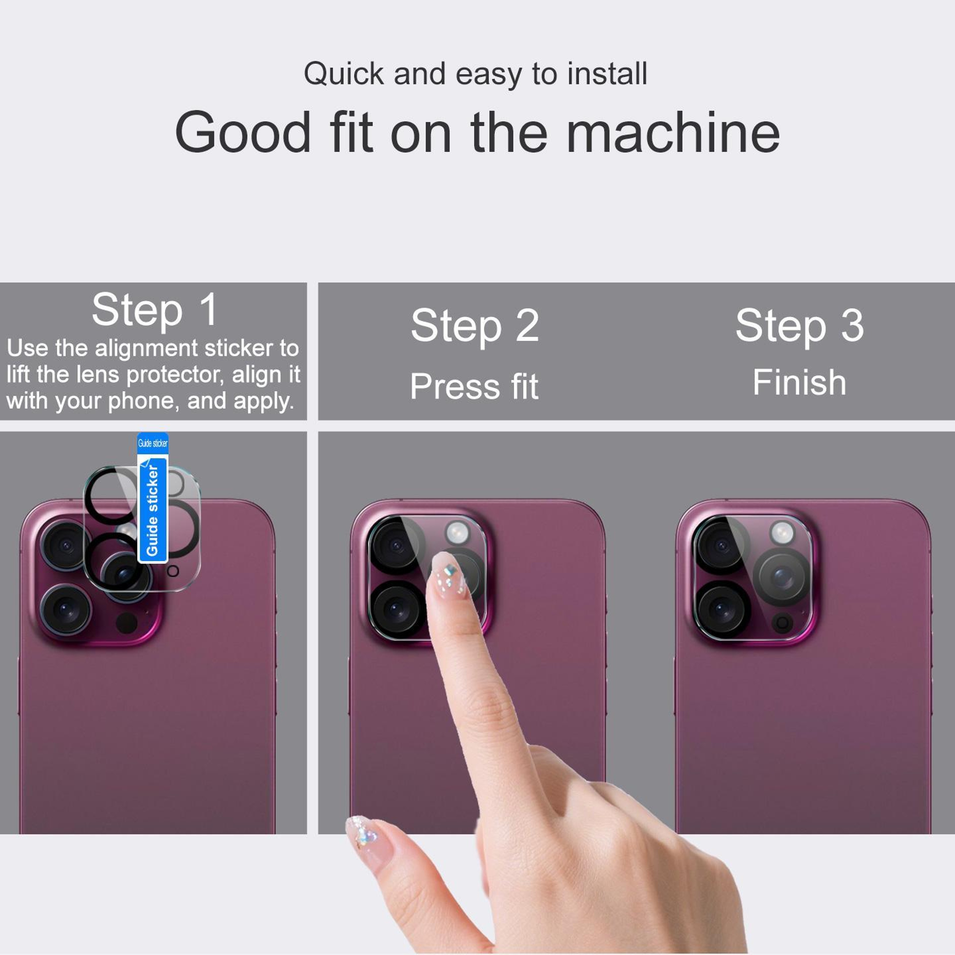 imak iPhone 18 Pro Max Camera Lens Protector with HD Glass and Black Eye Design – view 4