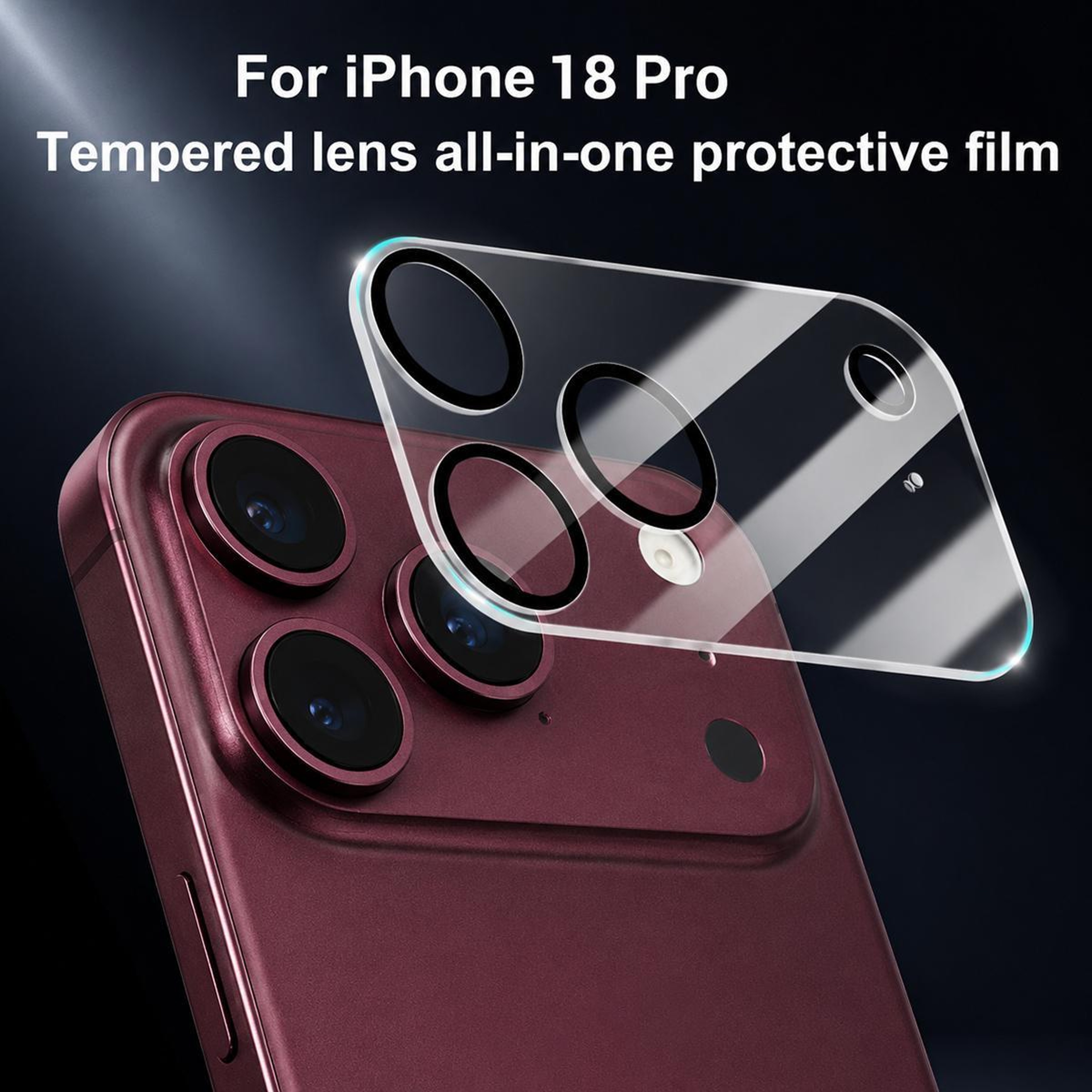 iPhone 18 Pro Max Integrated Camera Lens Protector with Tempered Glass – view 2