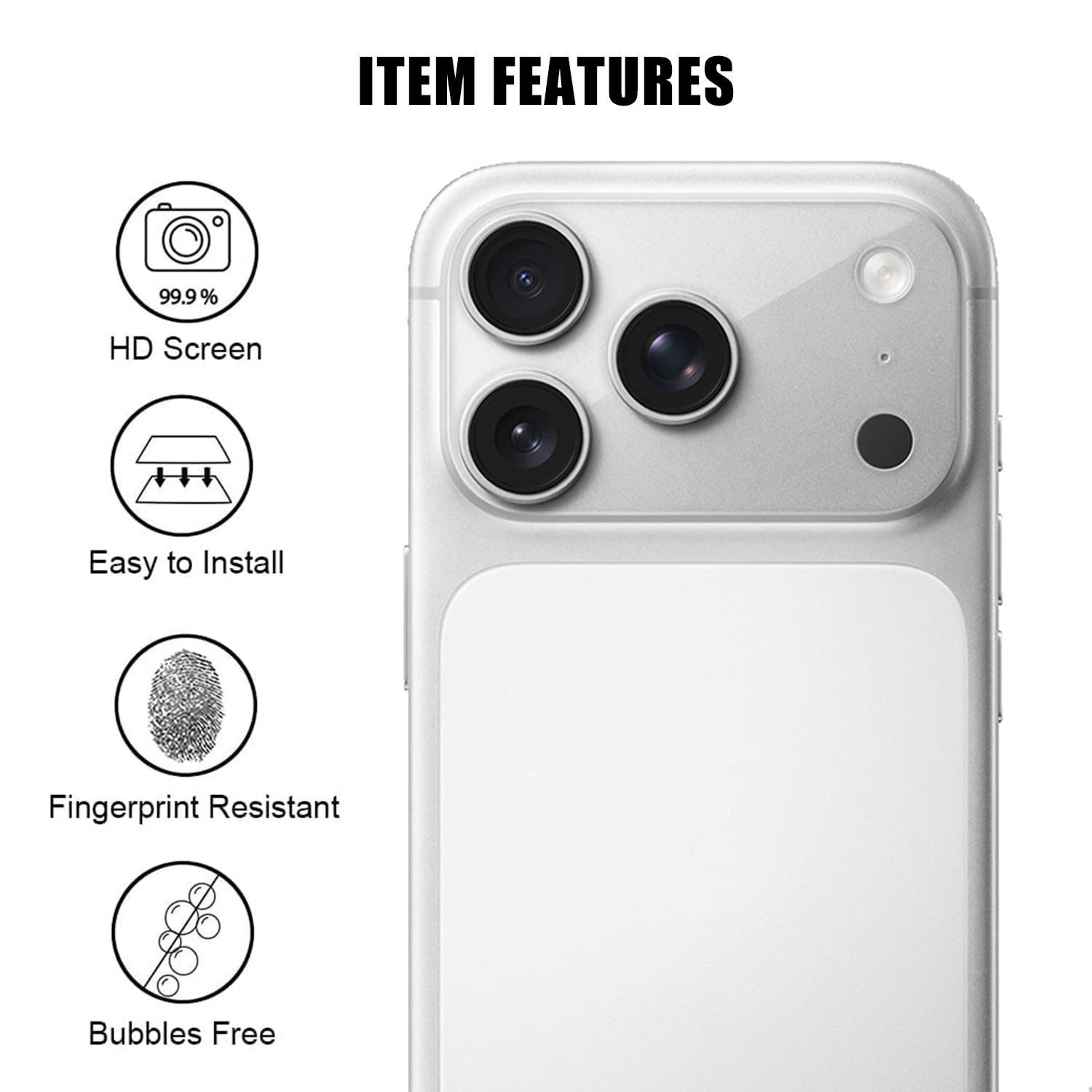 Kalebol iPhone 18 Pro Camera Lens Protector 9H Tempered Glass with AR Anti-Fingerprint Coating – view 2