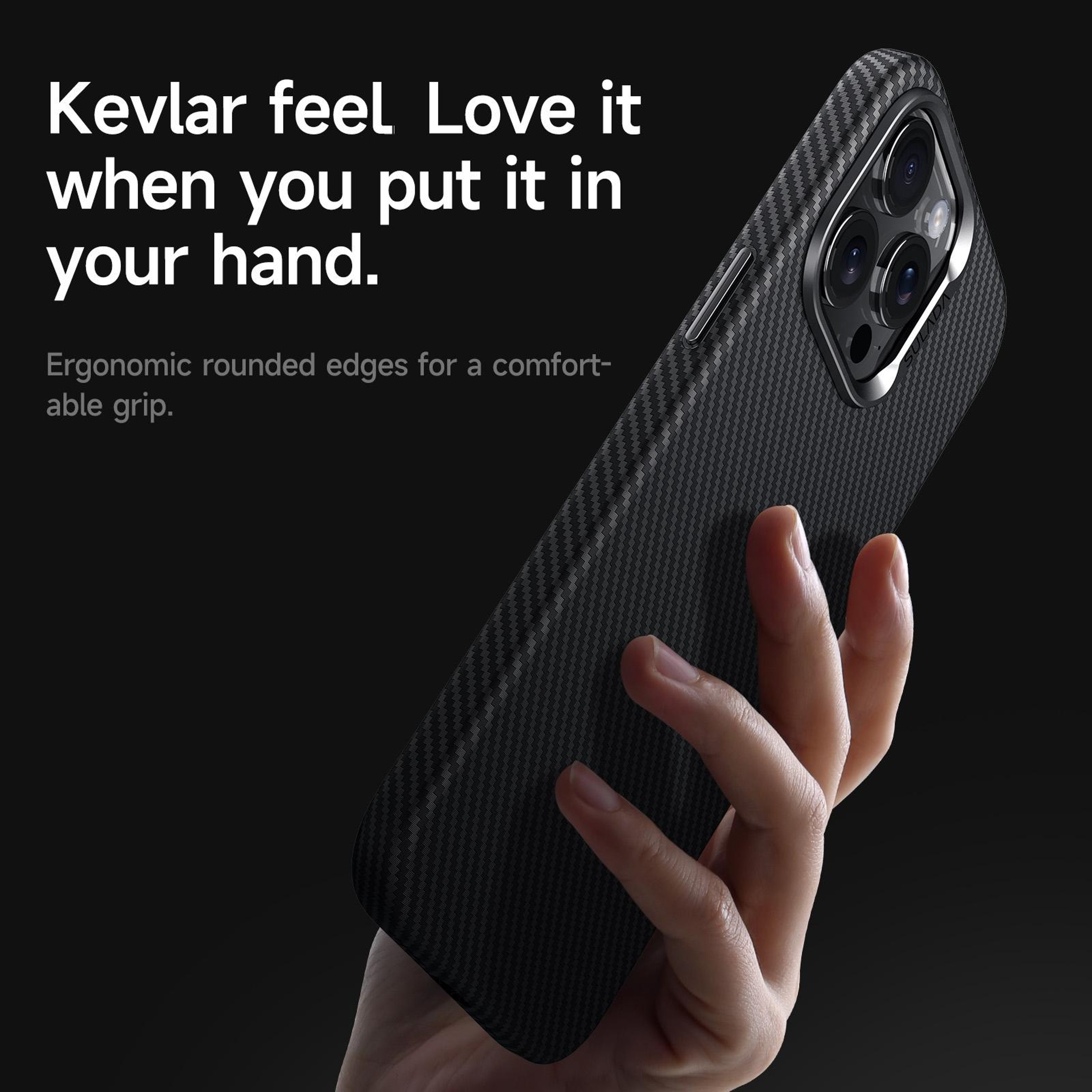 SULADA 600D Kevlar Texture IPhone 18 Pro Max Case With Magnetic Charging And Shockproof Protection 2