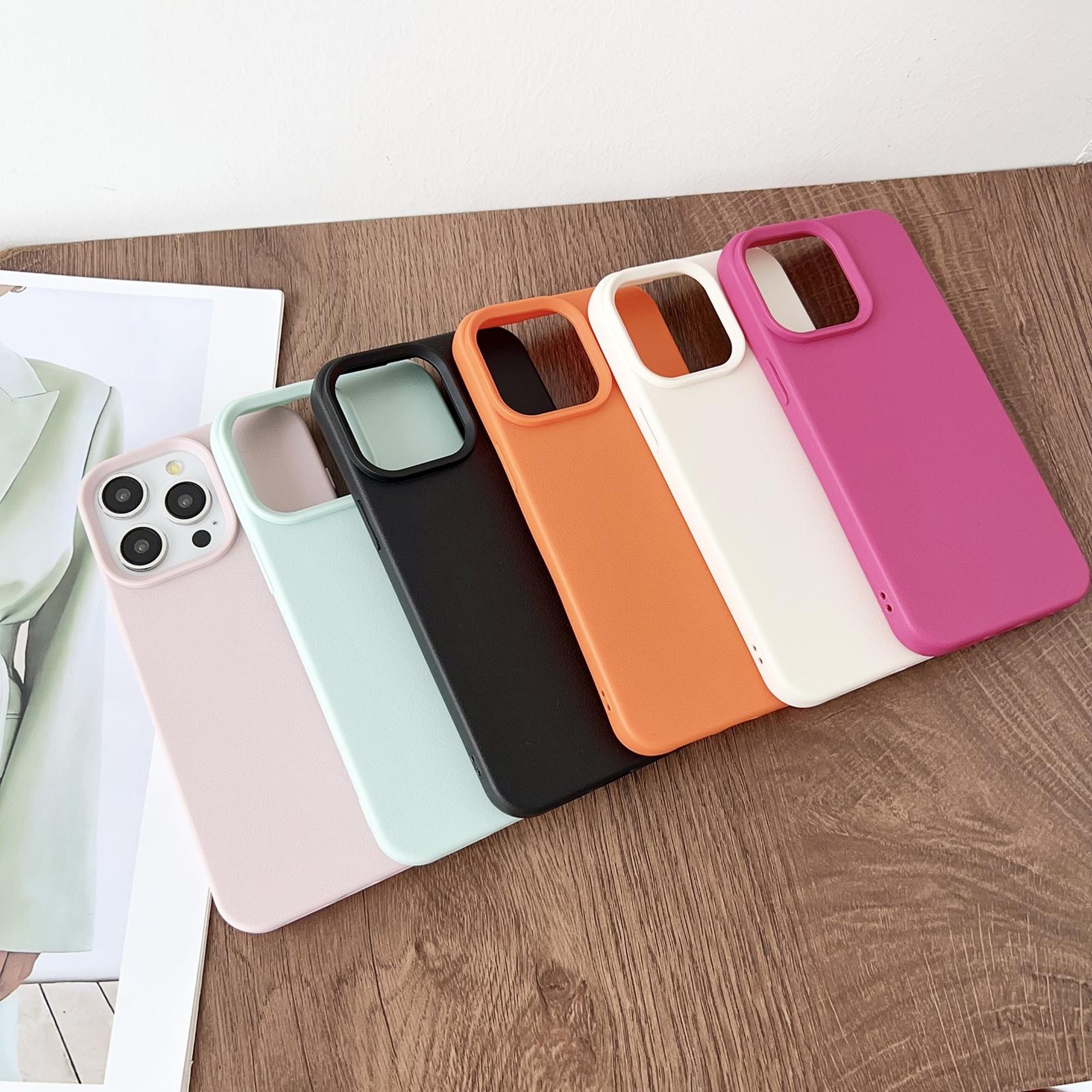 IPhone 18 Pro Max Case Leather Texture  Full Coverage Shockproof Cover 4