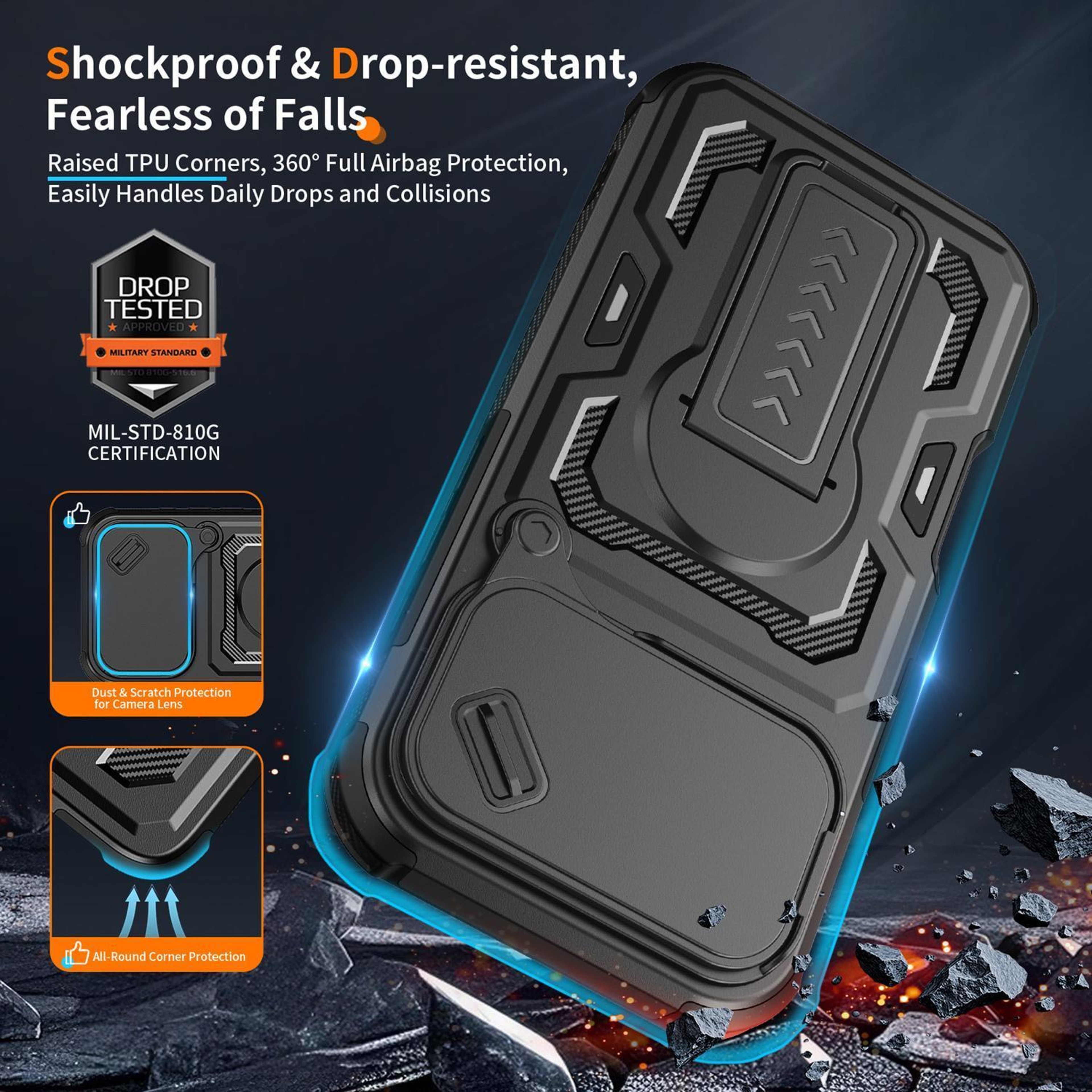 IPhone 18 Pro Max Case With Sliding Camera Cover And Hidden Kickstand 7
