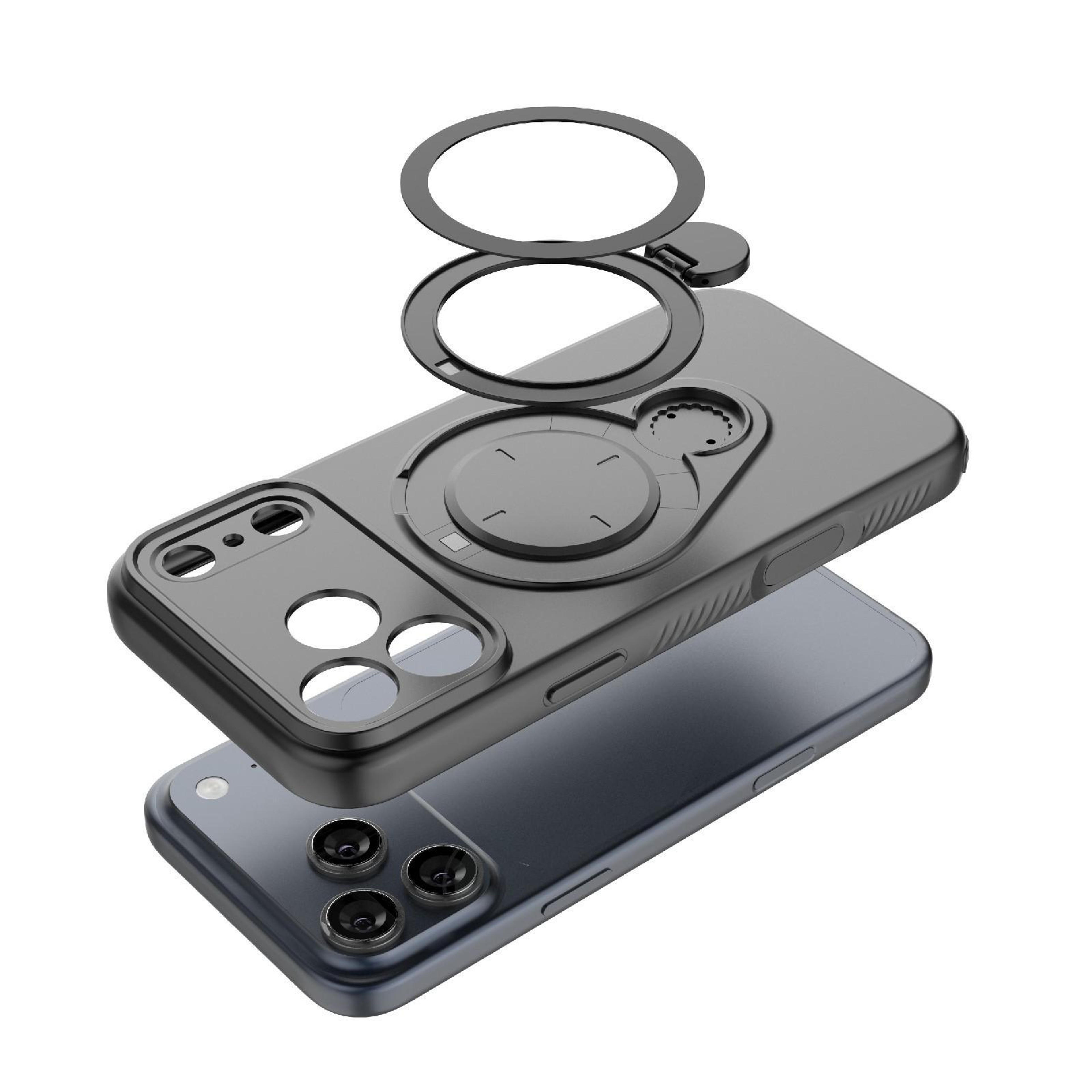 IPhone 18 Pro Max MagSafe Ring Case With 360 Rotating Stand And TPU Protection 4